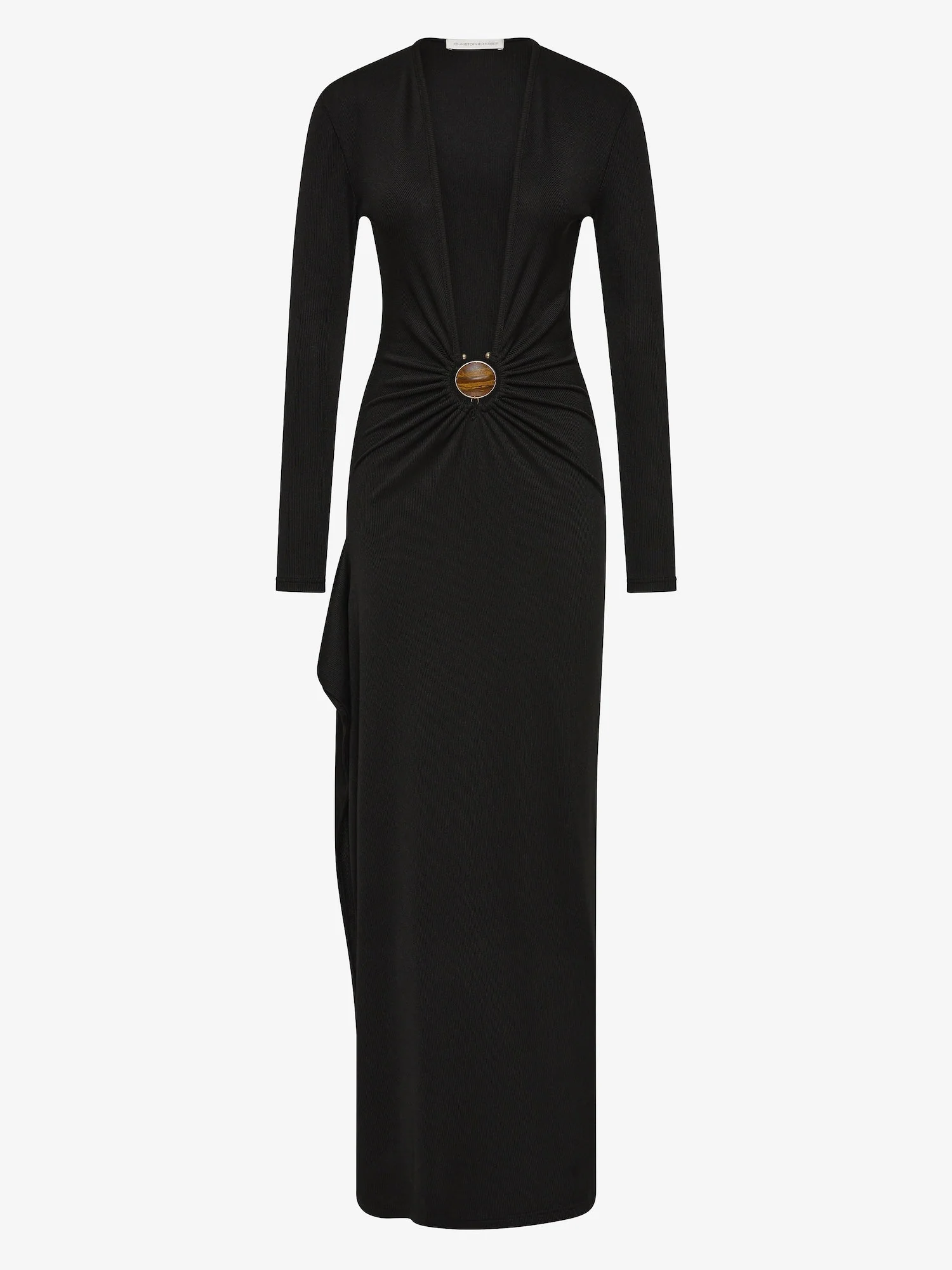 Christopher Esber - Mineral Stone Cascade Long Sleeve Dress - Image 6