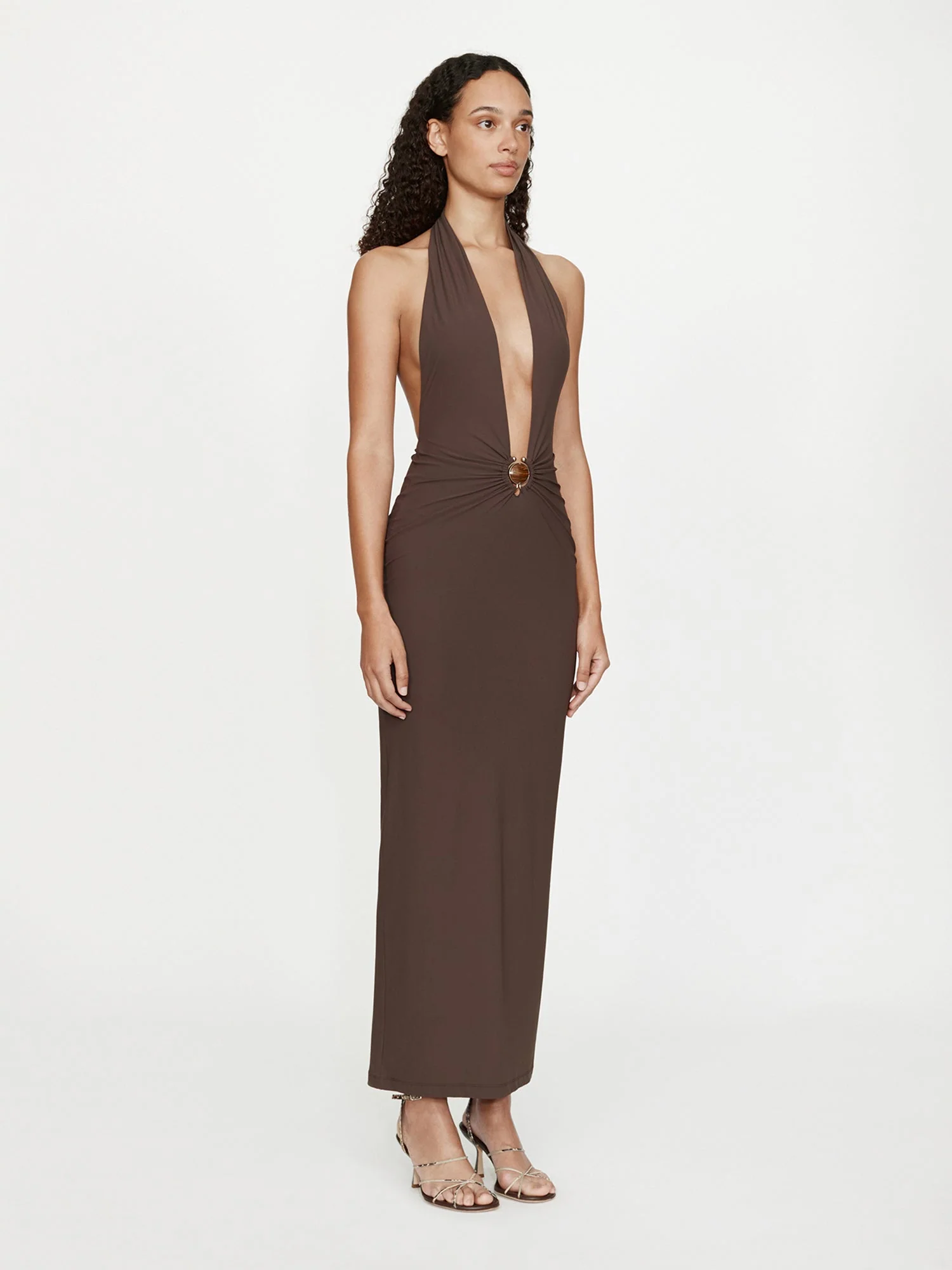 Christopher Esber - Mineral Stone Ruched Halter Lycra Dress - Image 3