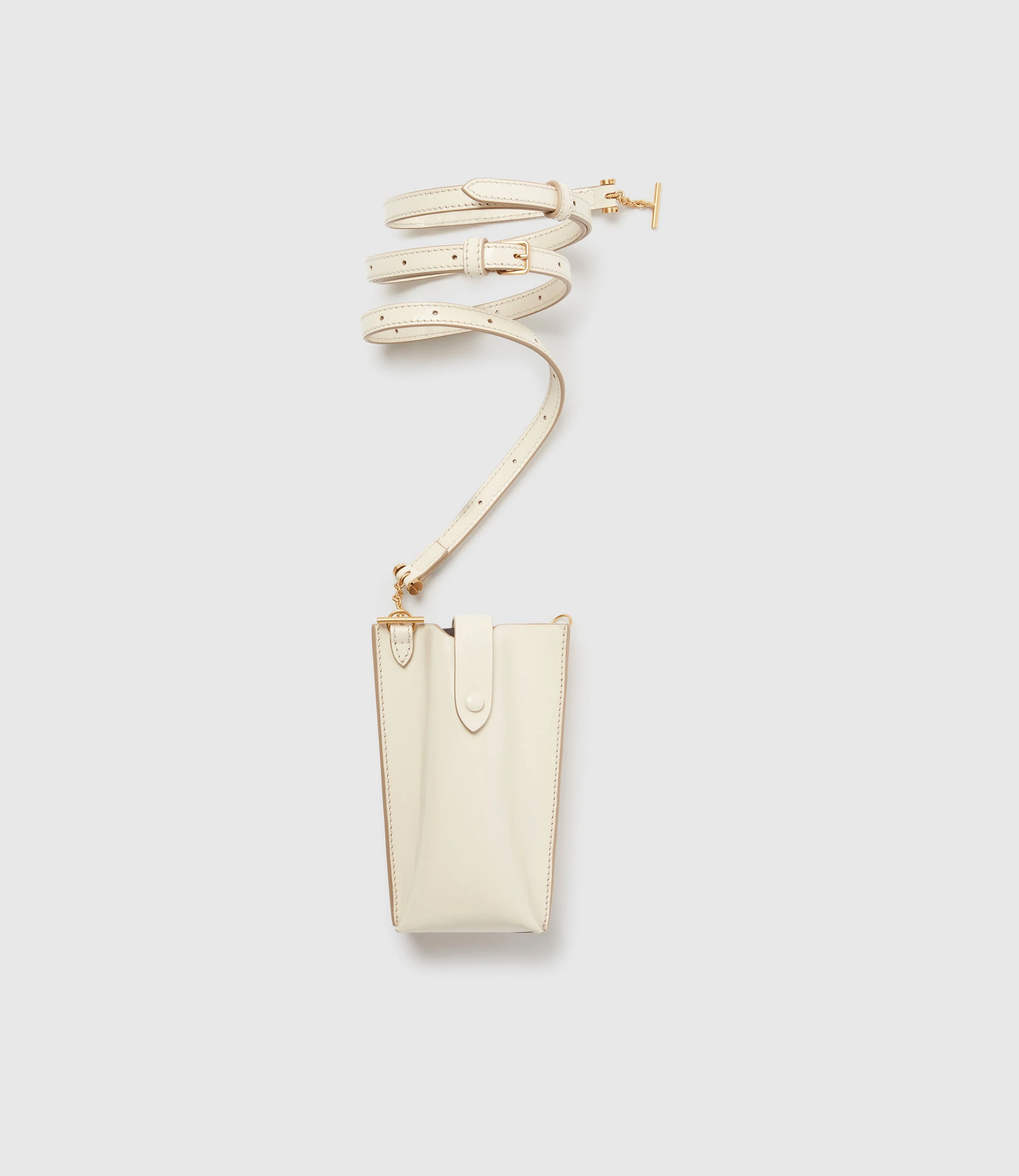 Metier - Minimalist Double Glossy Calfskin White Sand