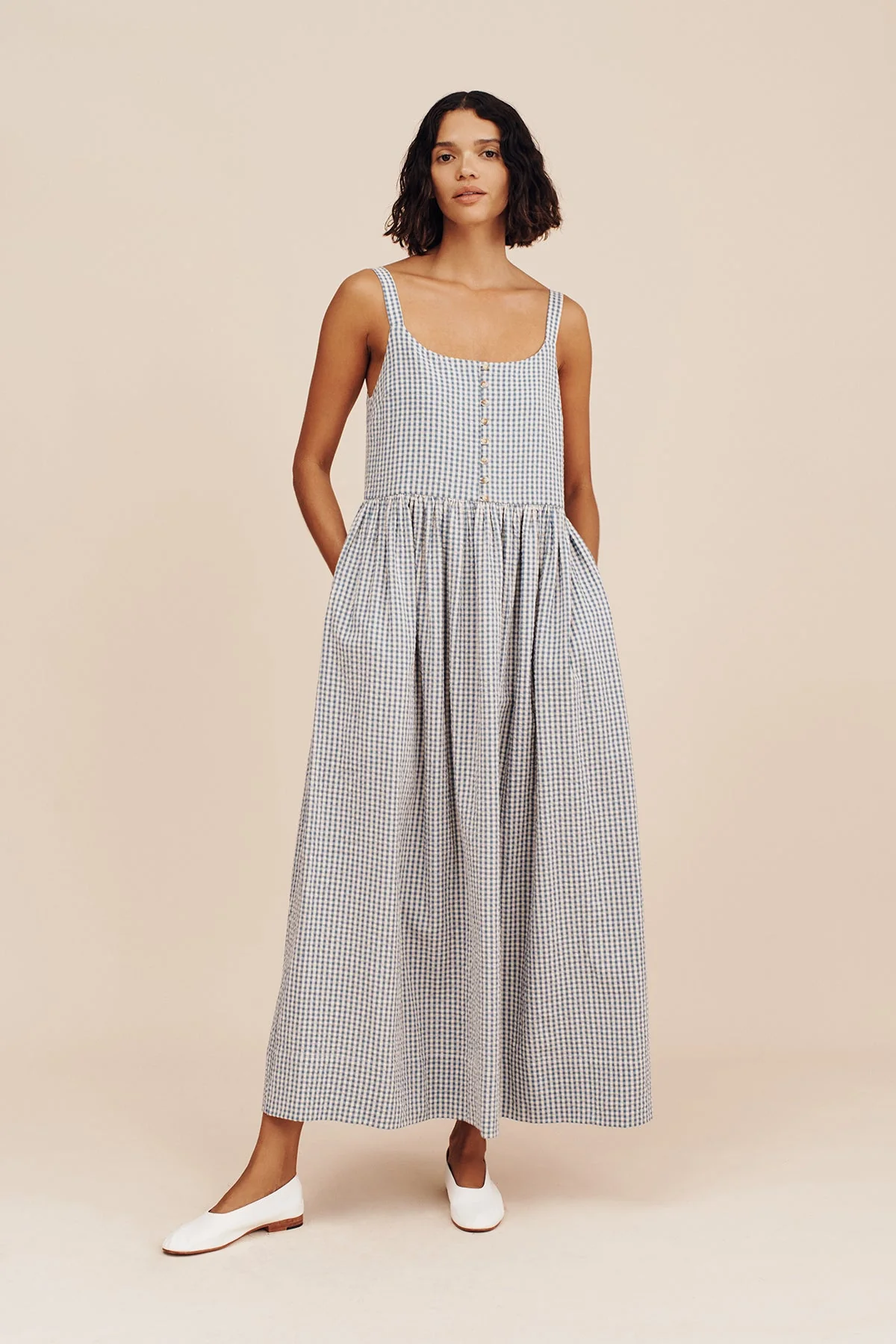 Posse - MIRA DRESS - BLUE GINGHAM