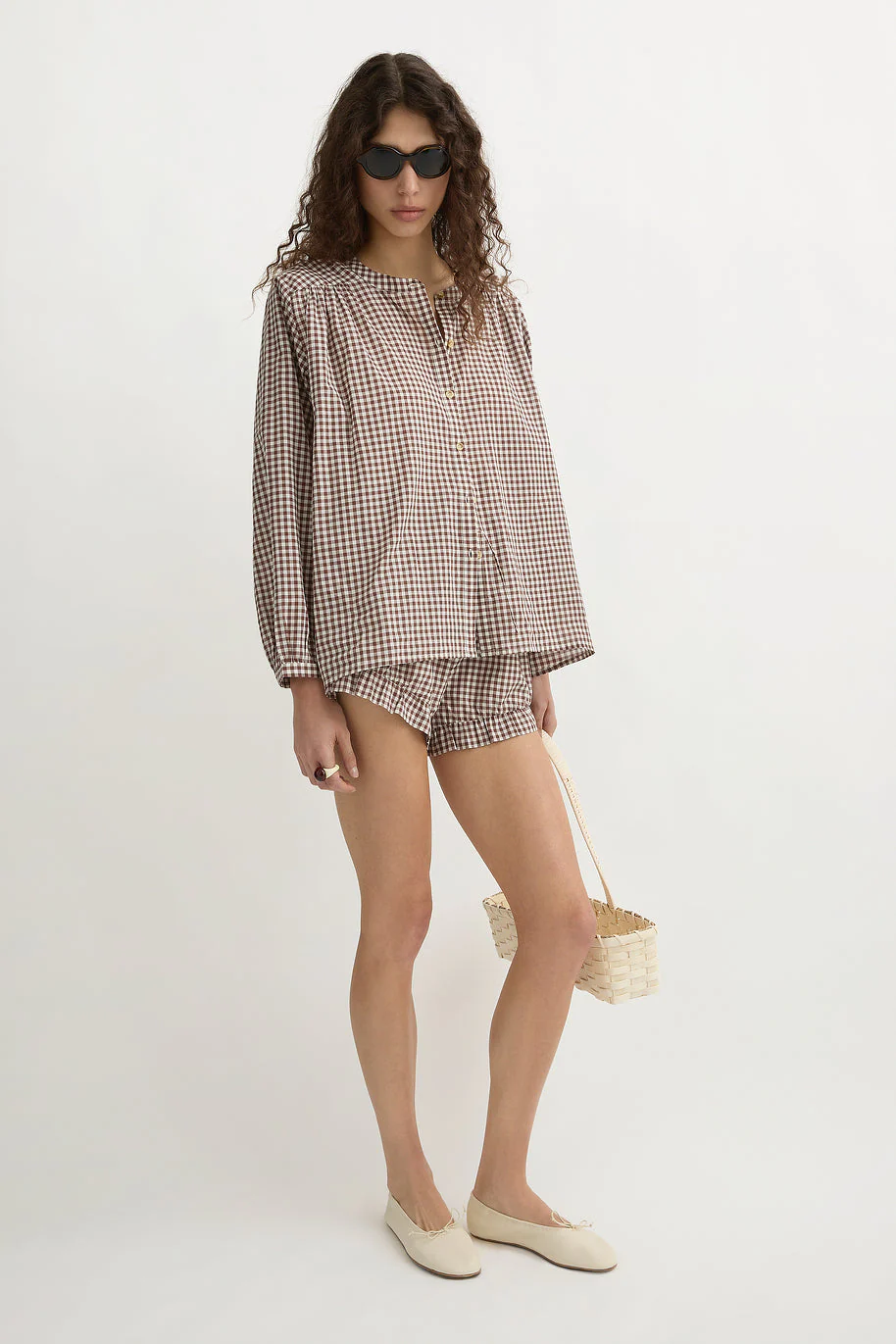 Posse - MIRA SHIRT - PETITE MOCHA GINGHAM - Image 4