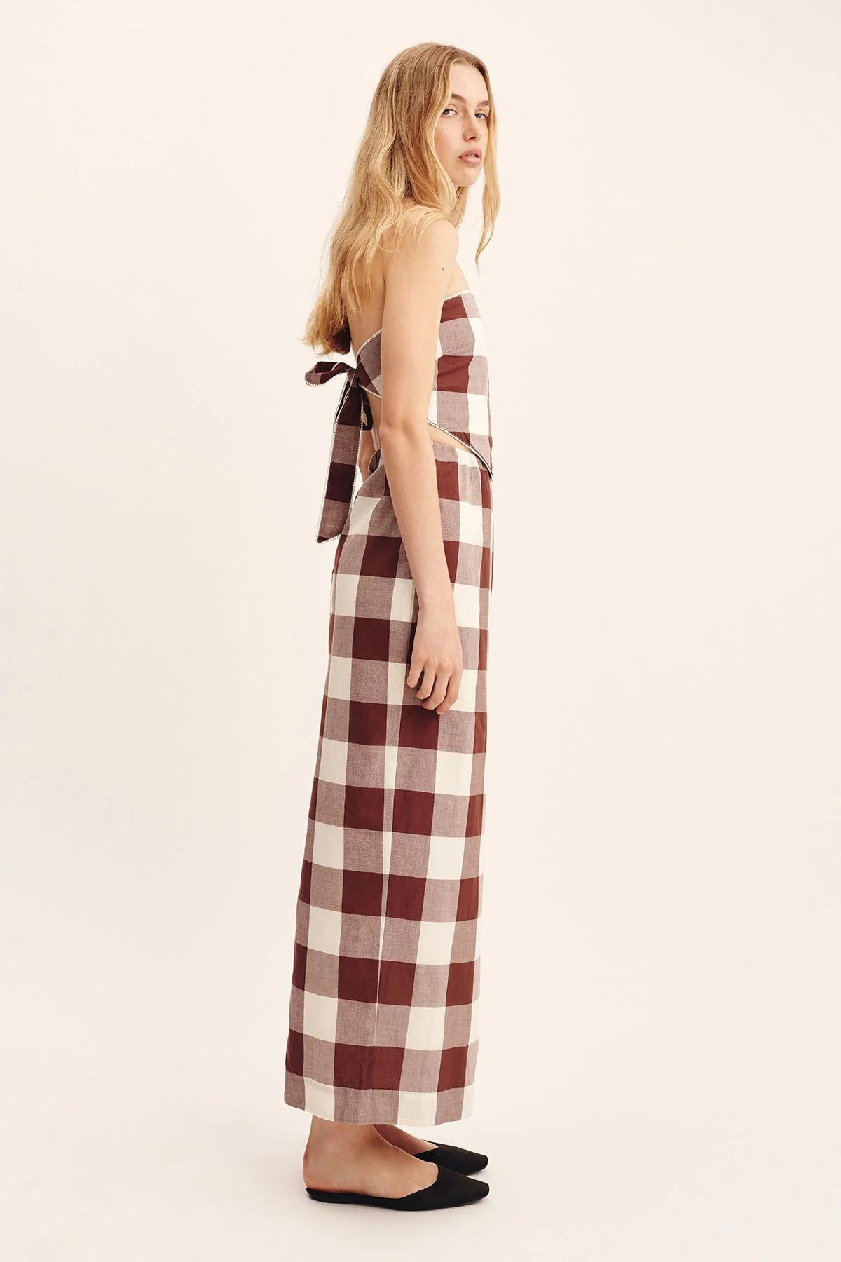 Posse - MIRA SKIRT - MOCHA GINGHAM - Image 8