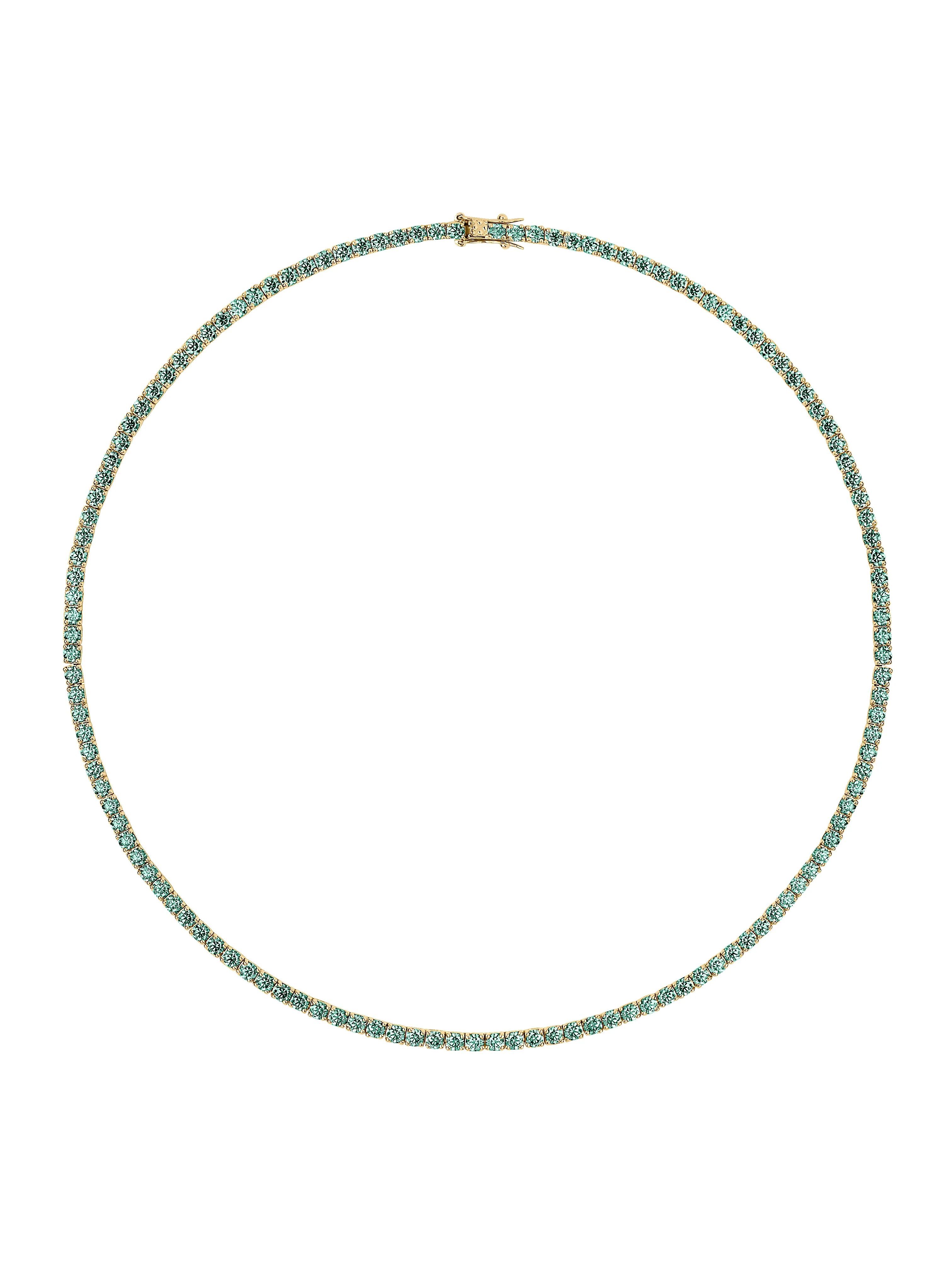 Dorsey - MOSS RIVIÈRE NECKLACE IN 3MM VIRIDIAN GREEN MOISSANITE