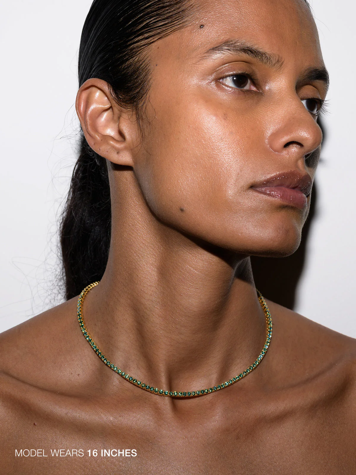 Dorsey - MOSS RIVIÈRE NECKLACE IN 3MM VIRIDIAN GREEN MOISSANITE - Image 3