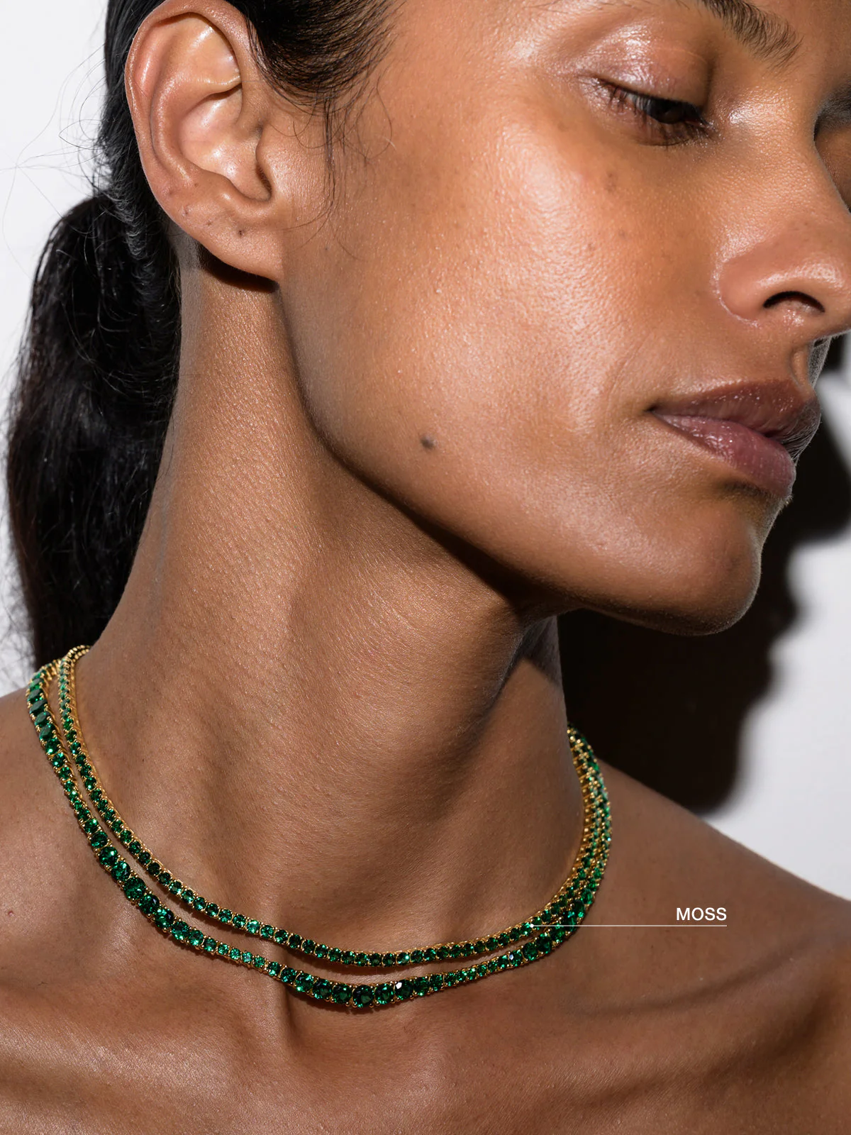Dorsey - MOSS RIVIÈRE NECKLACE IN 3MM LAB EMERALD - Image 5