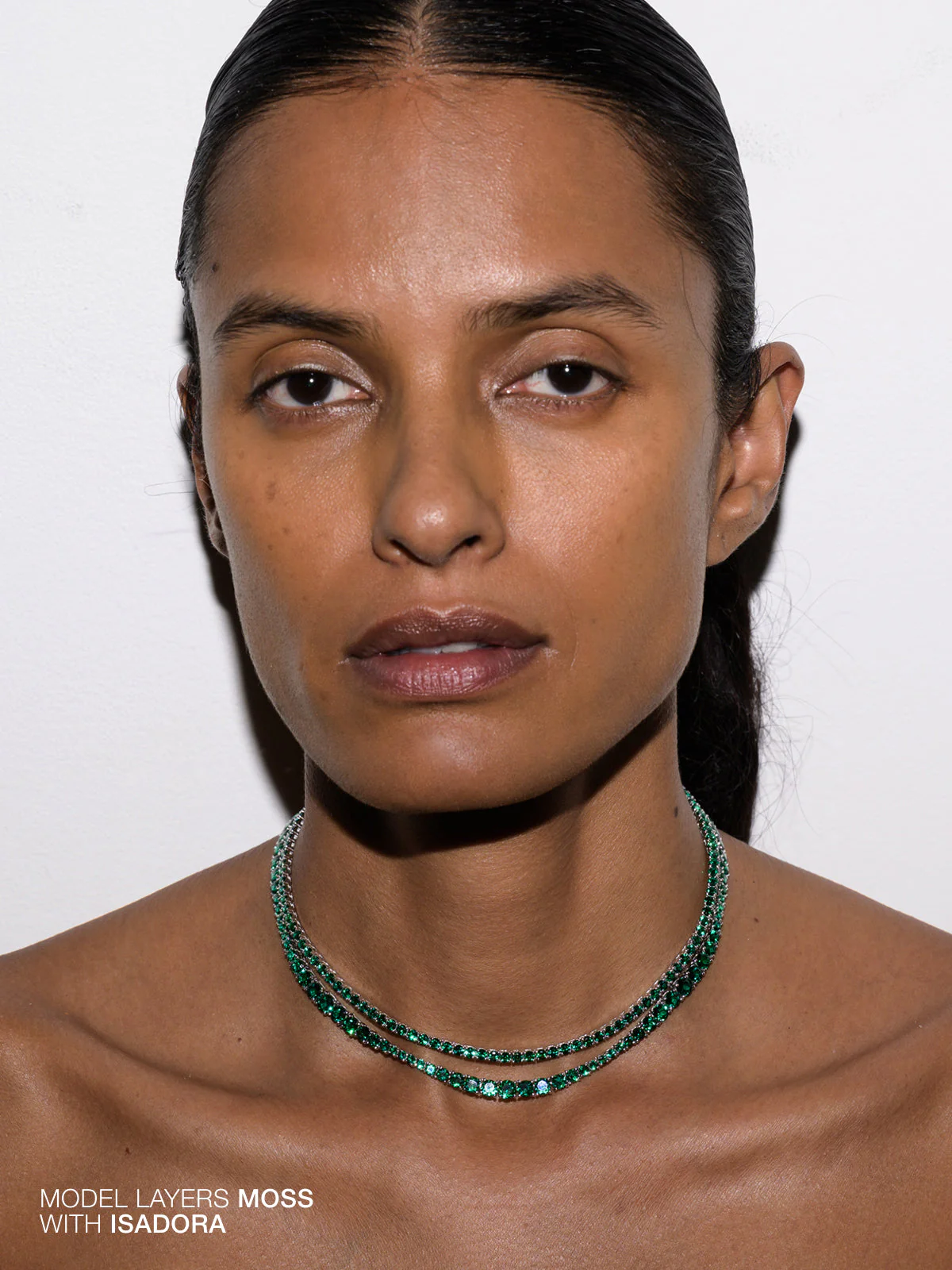 Dorsey - MOSS RIVIÈRE NECKLACE IN 3MM LAB EMERALD - Image 4