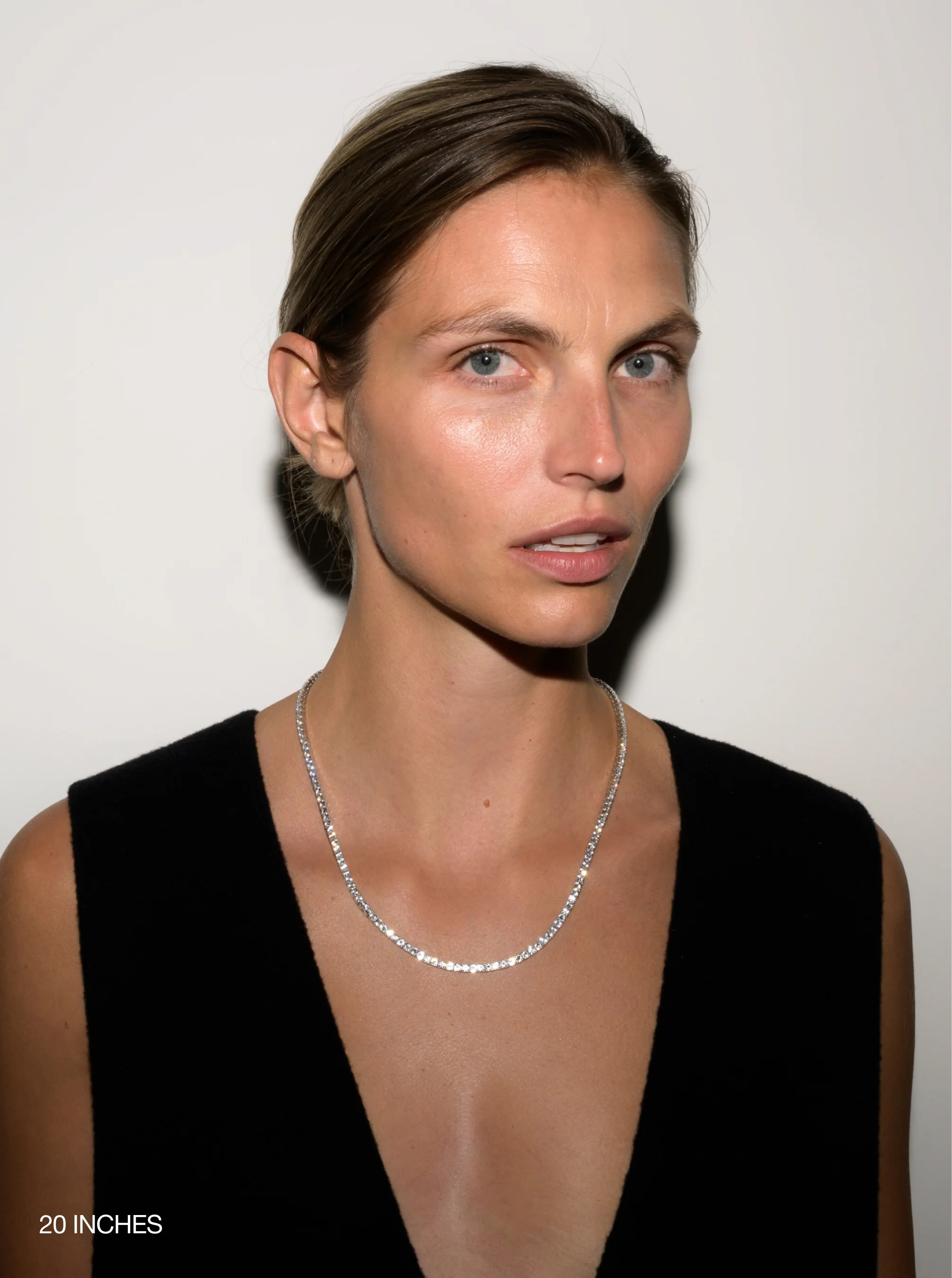 Dorsey - MOSS RIVIÈRE NECKLACE IN 3MM LAB WHITE SAPPHIRE - Image 5