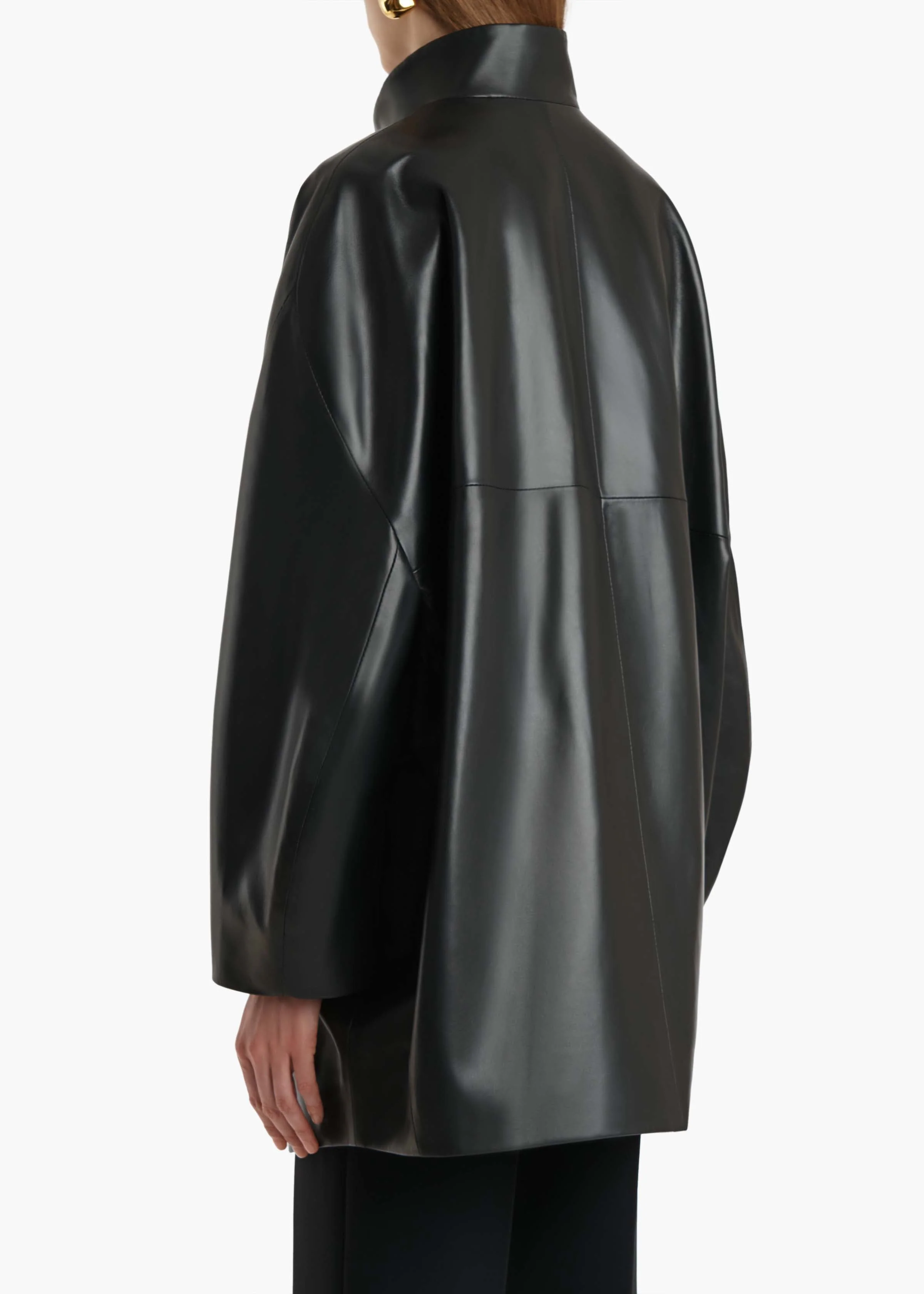 Khaite - Mura Coat in Black Leather - Image 4