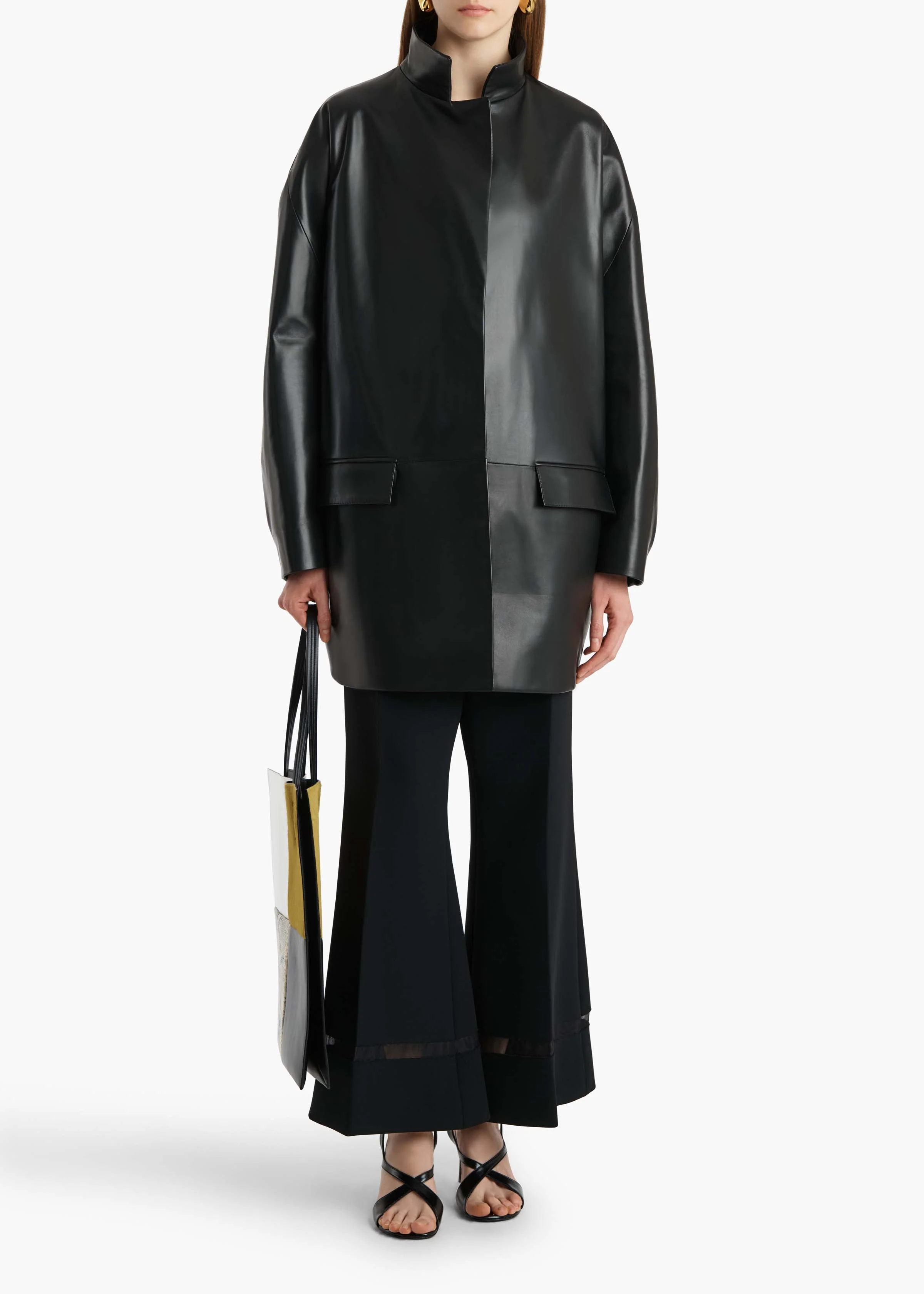 Khaite - Mura Coat in Black Leather - Image 9