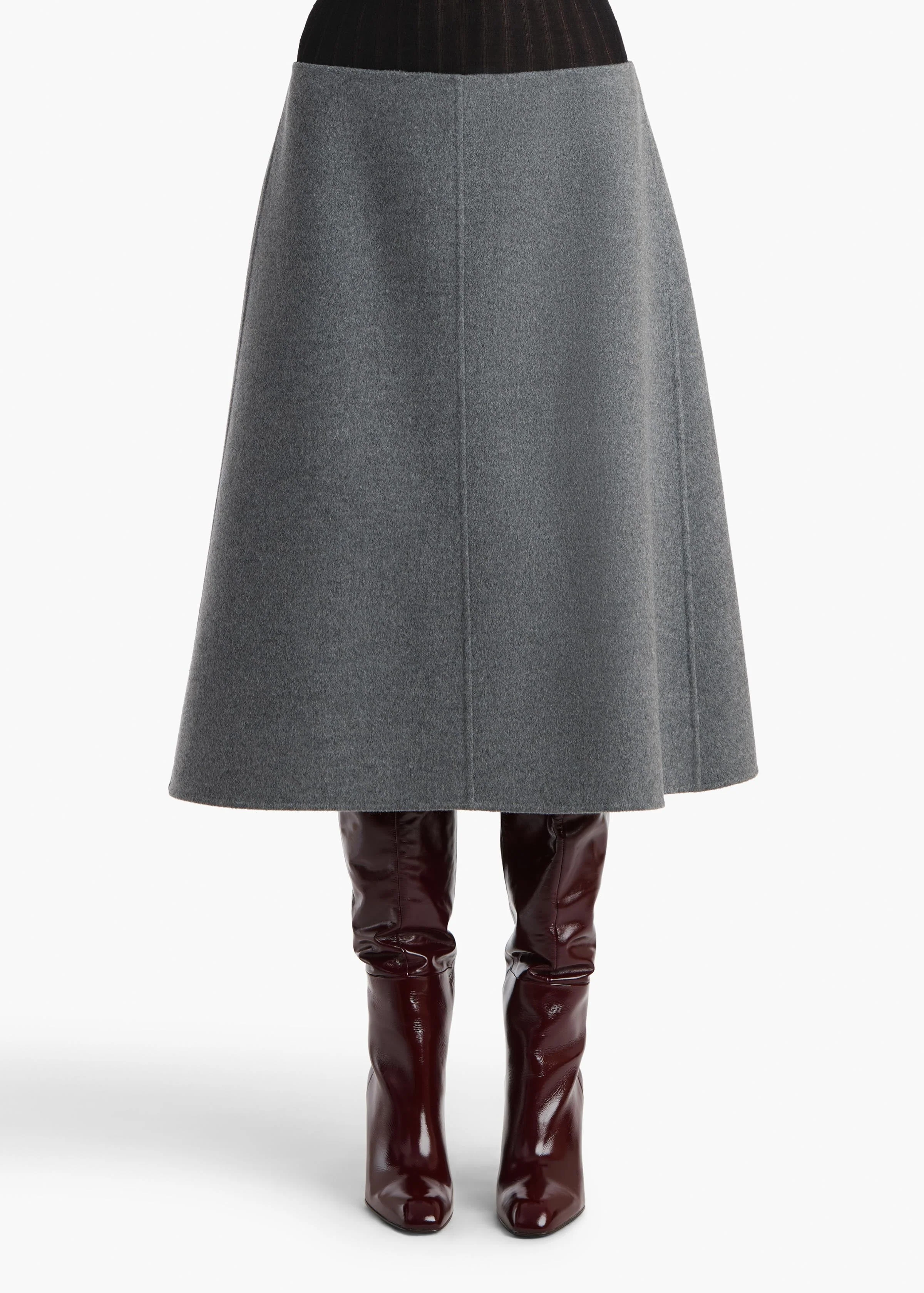 Khaite - Nania Skirt in Grey Melange - Image 10