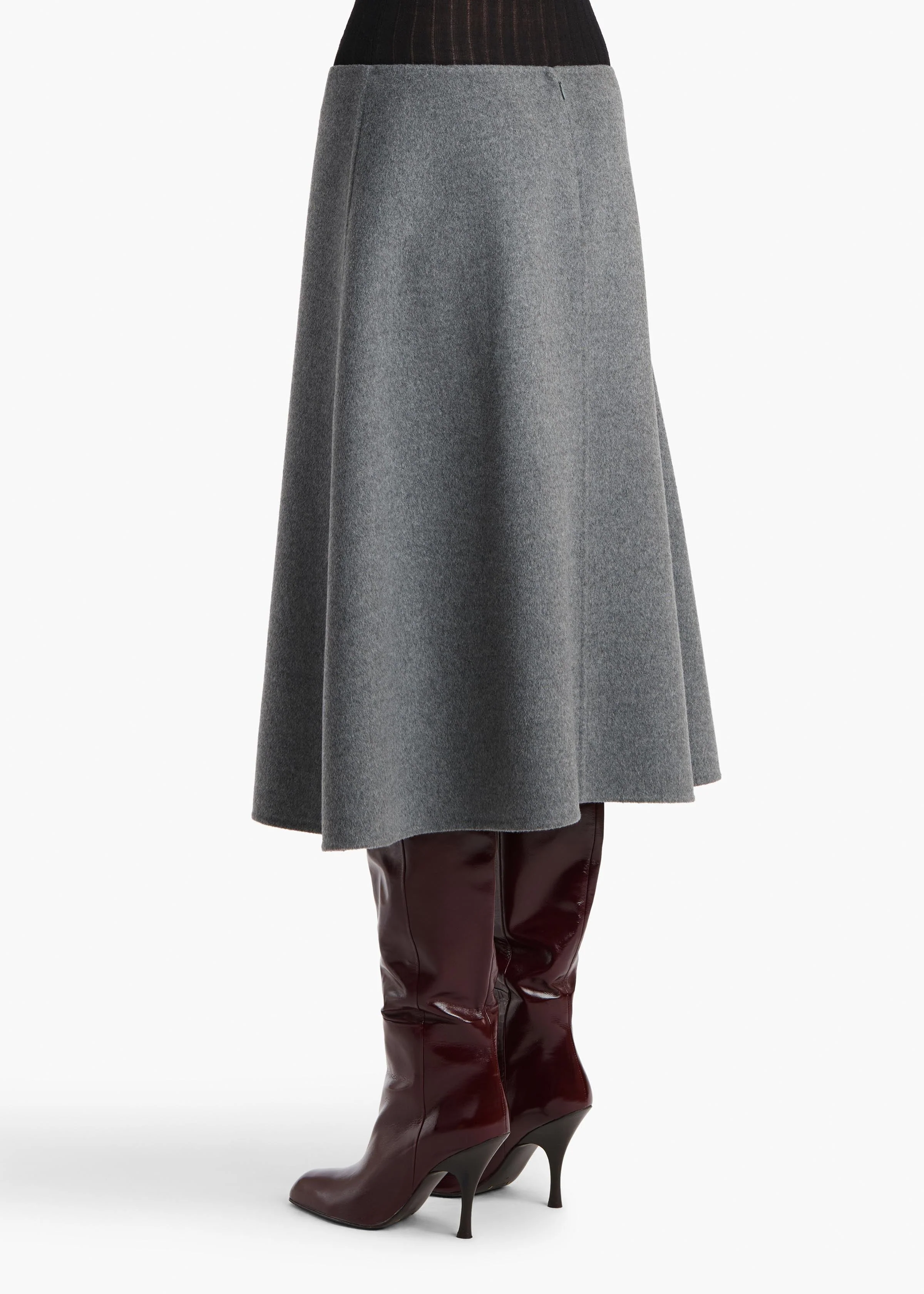 Khaite - Nania Skirt in Grey Melange - Image 11