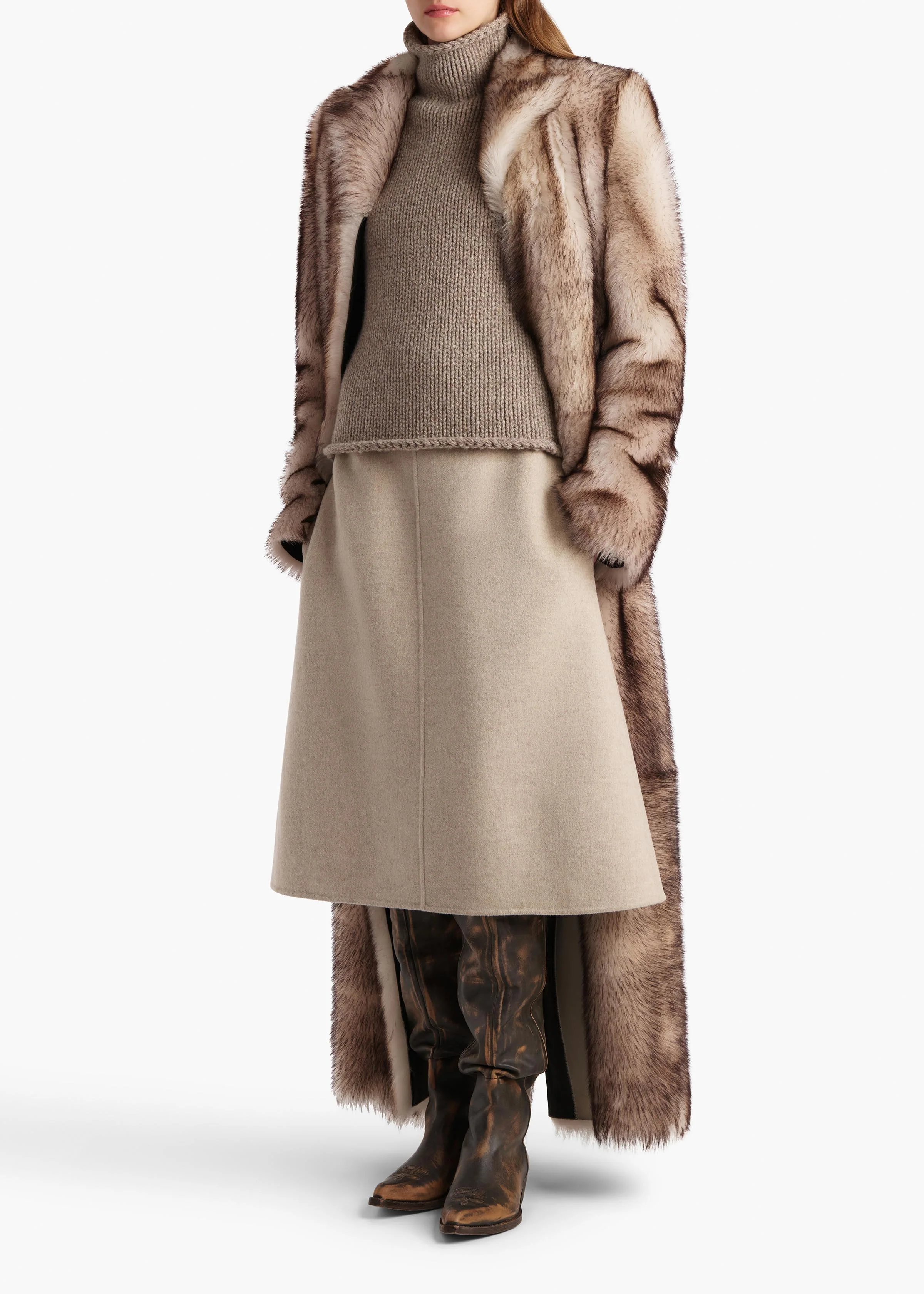 Khaite - Nania Skirt in Oatmeal - Image 2