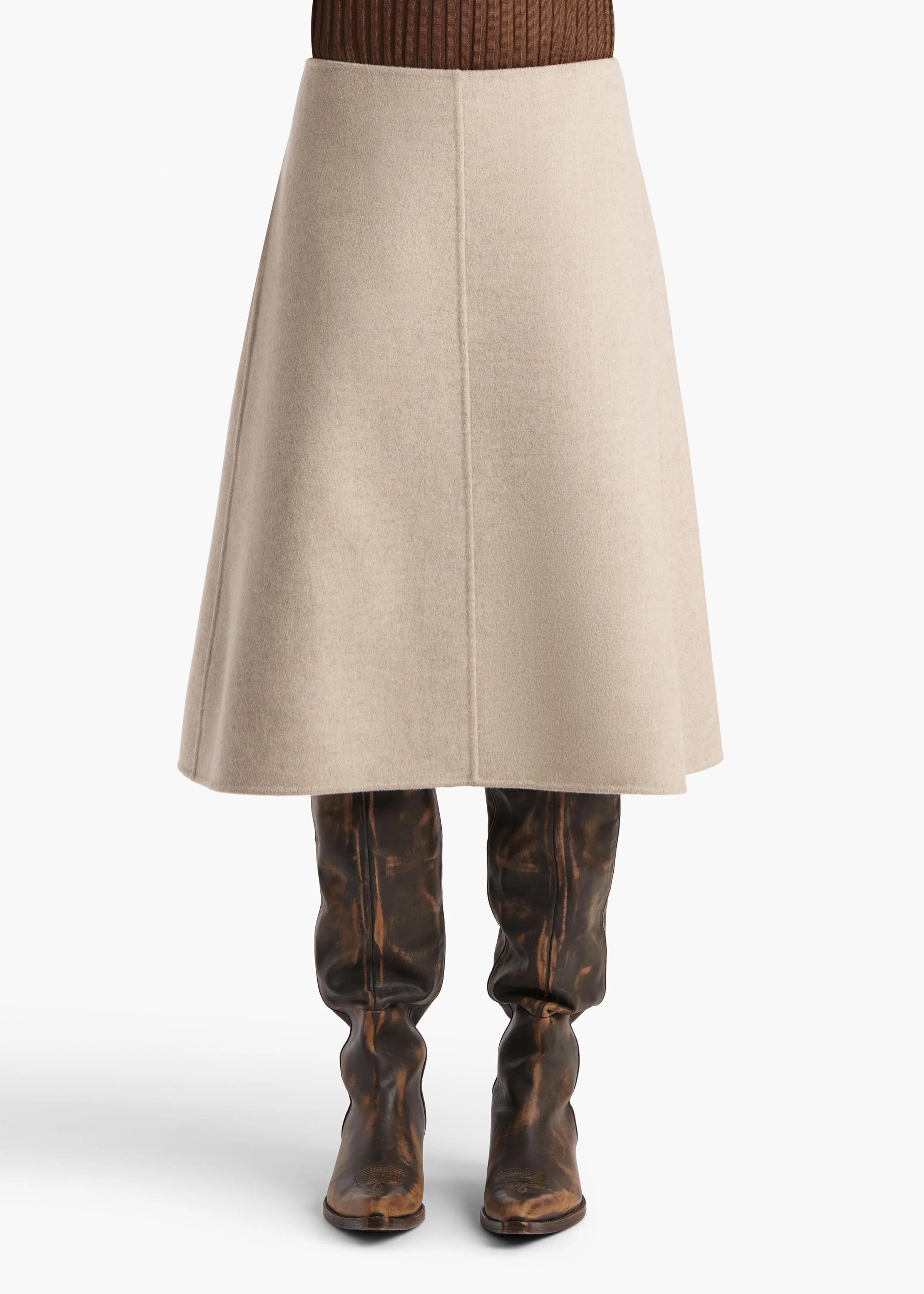 Khaite - Nania Skirt in Oatmeal - Image 3