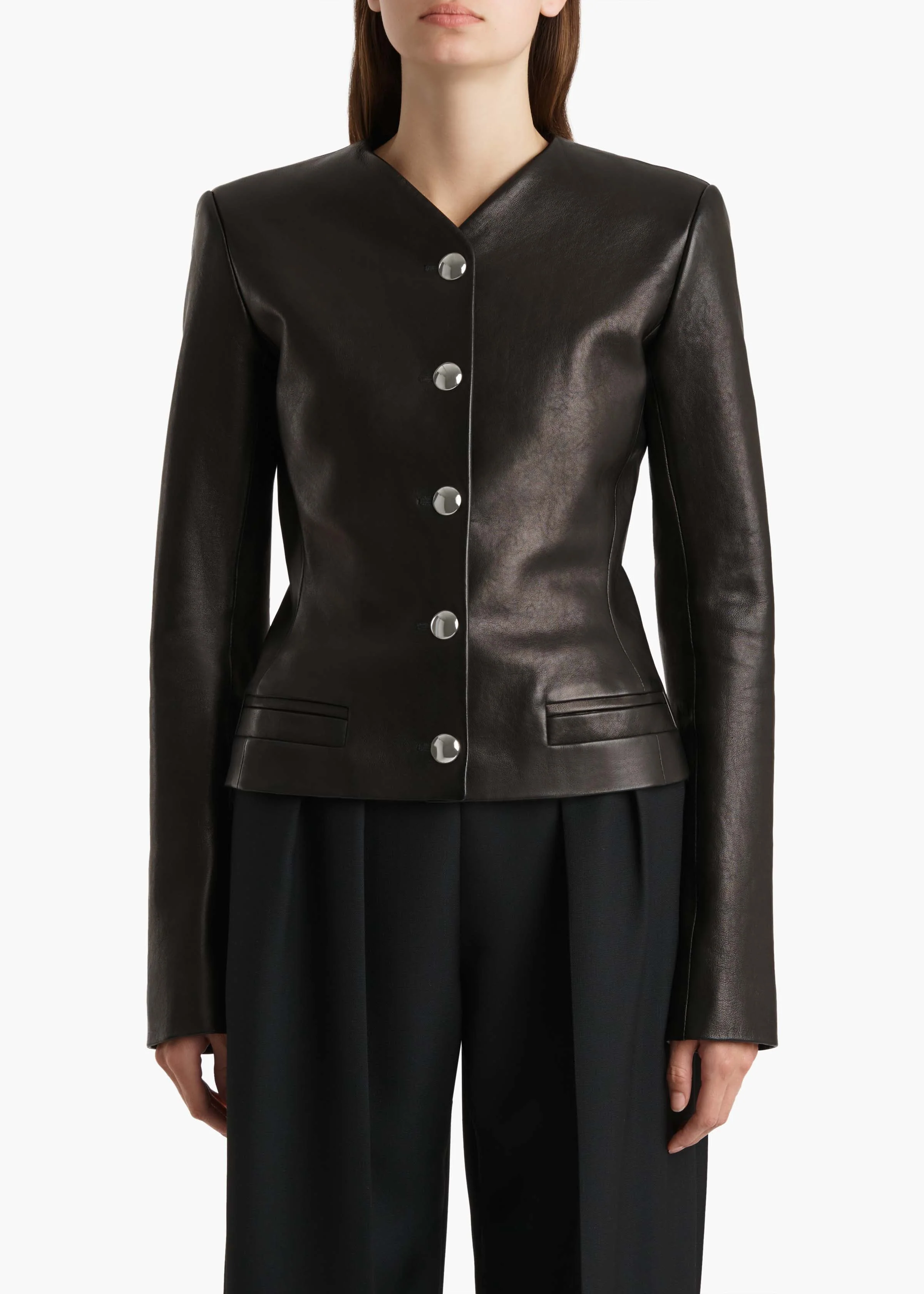 Khaite - Nara Jacket in Black Leather - Image 3