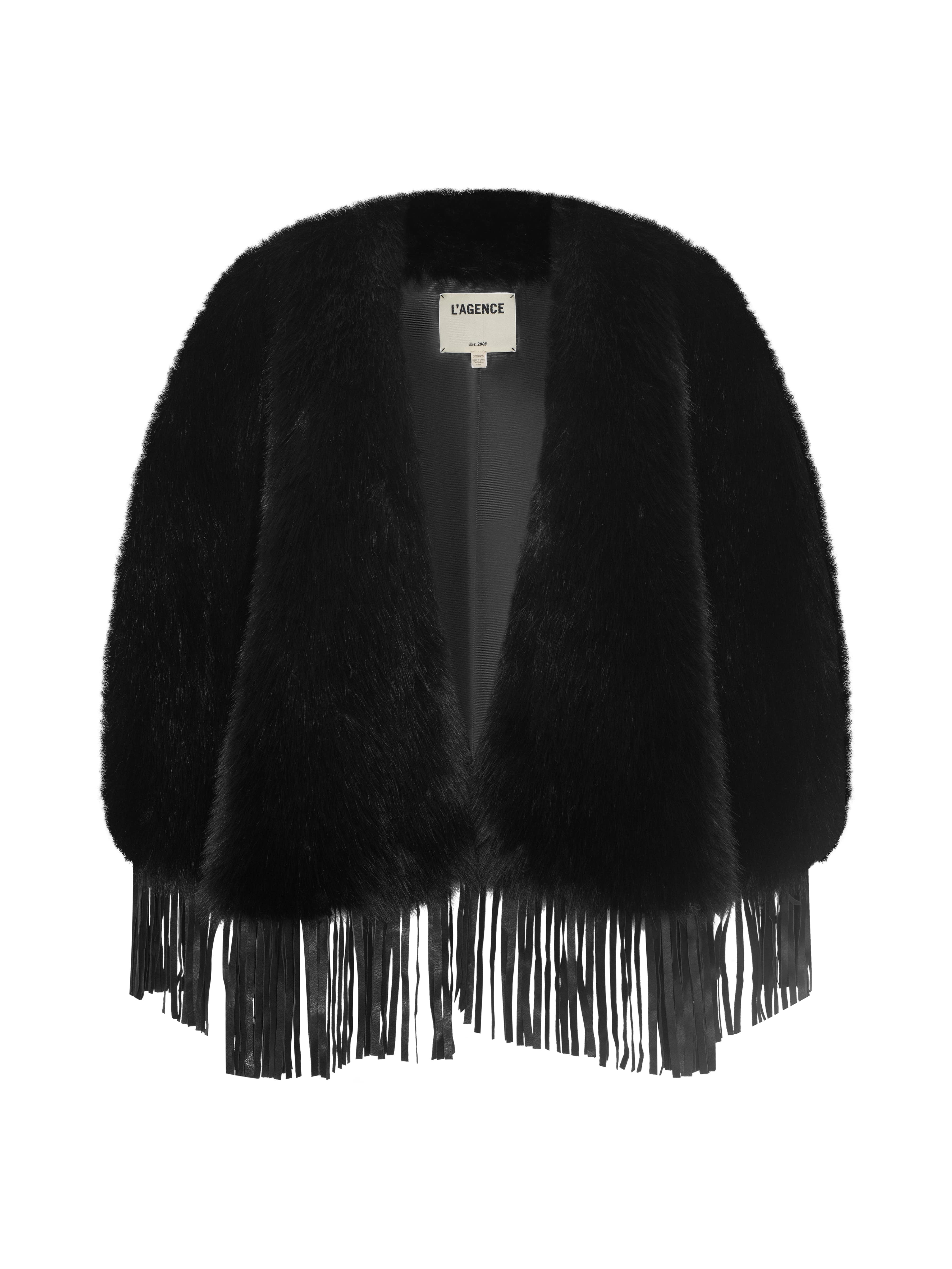 L'AGENCE - Nathalia Faux Fur Cape - Image 8