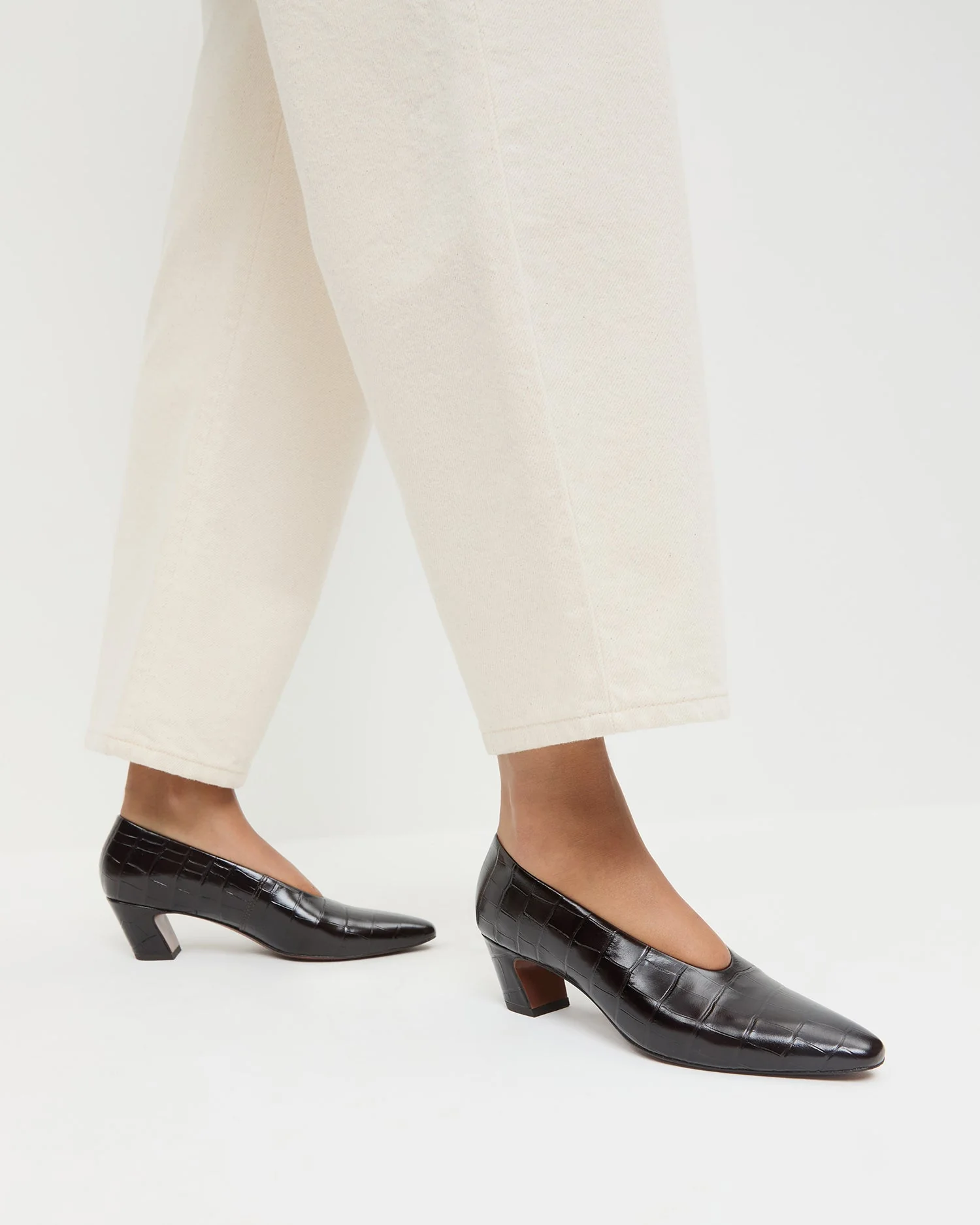 Loeffler Randall - Neive Crocodile Leather Low Pump - Image 2