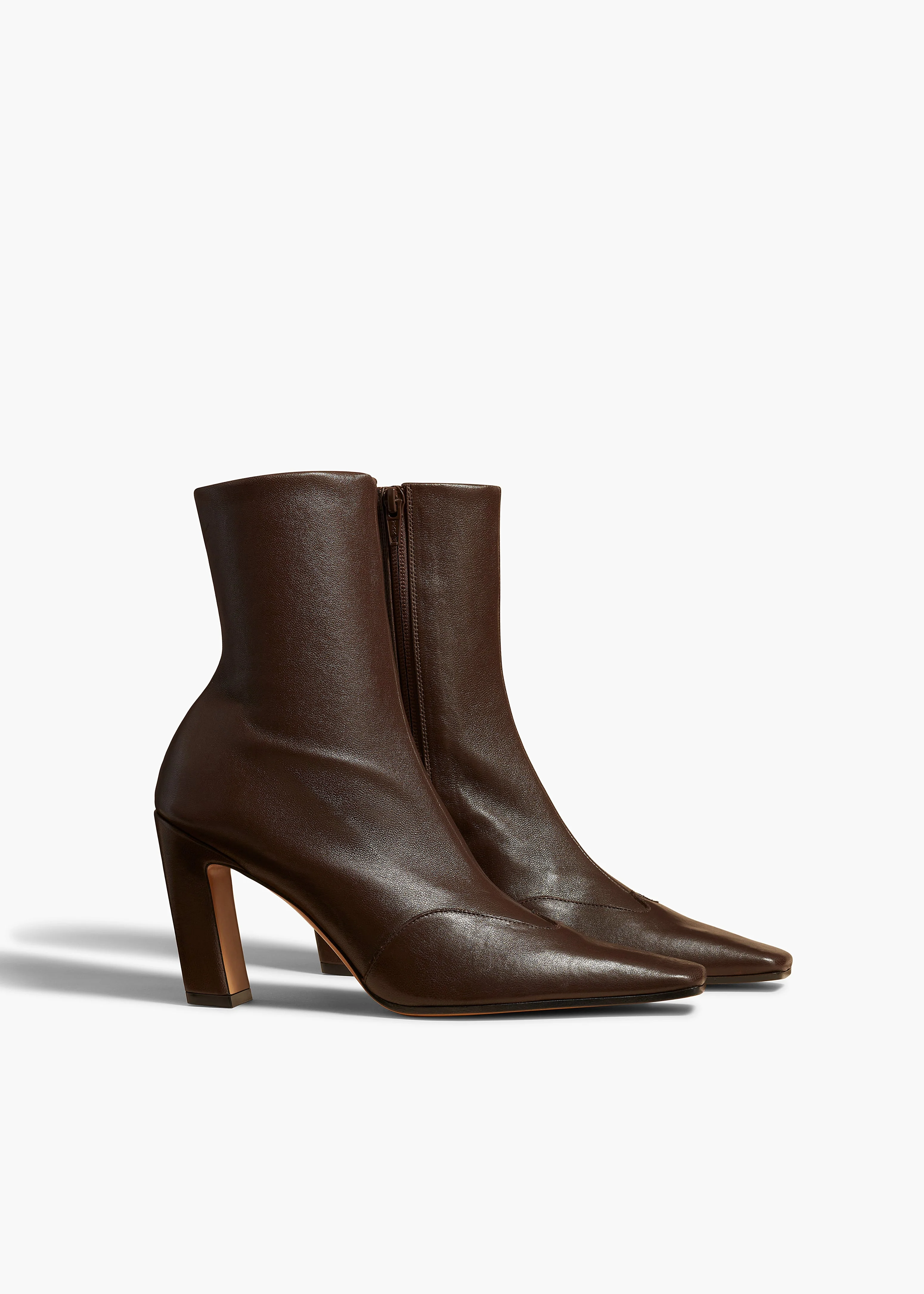 Khaite - Nevada Stretch High Boot in Dark Brown Nappa Leather - Image 7