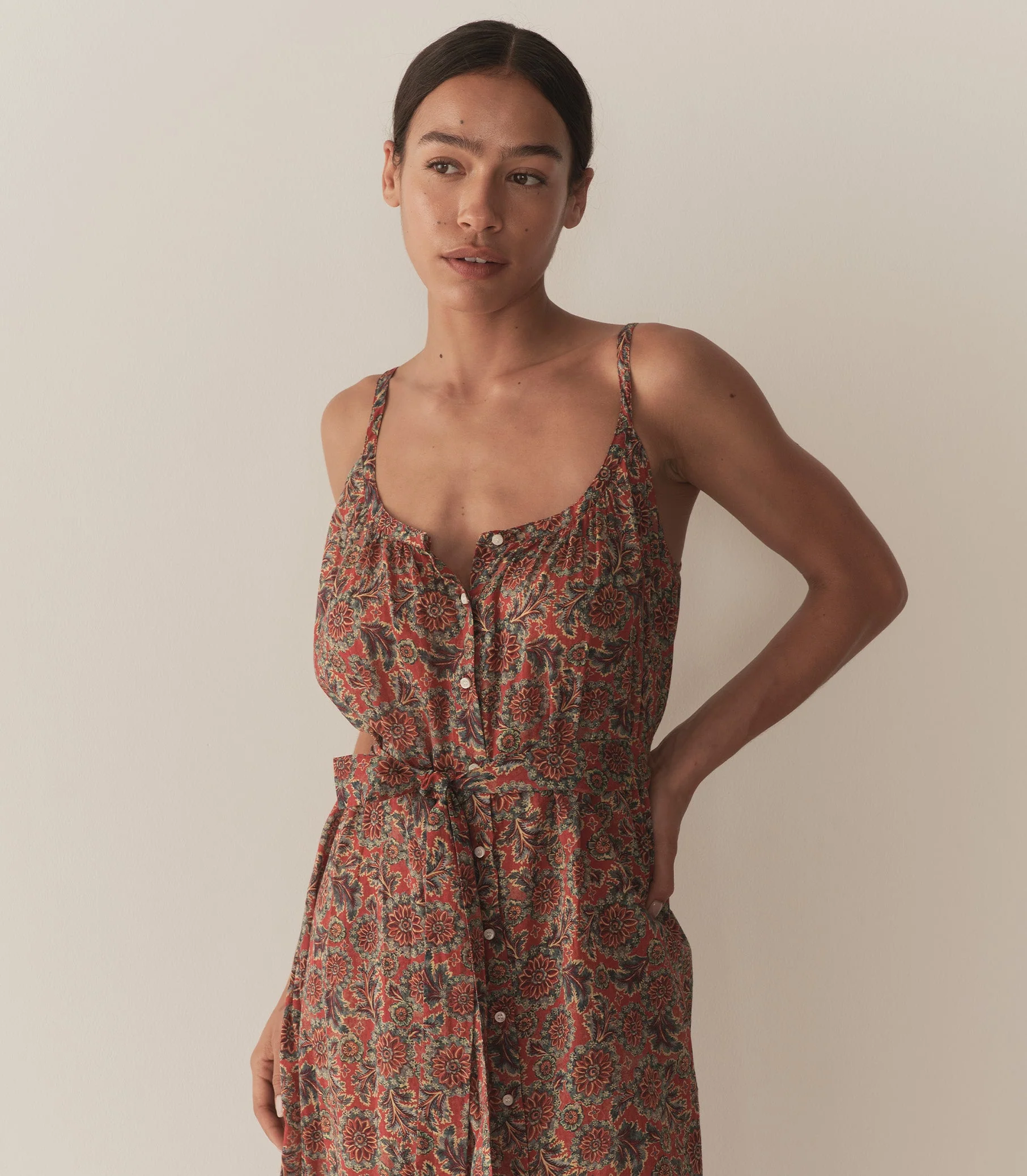 DÔEN - NEVITA DRESS -- L'ORANGE SOLEIL FLEURIT - Image 2