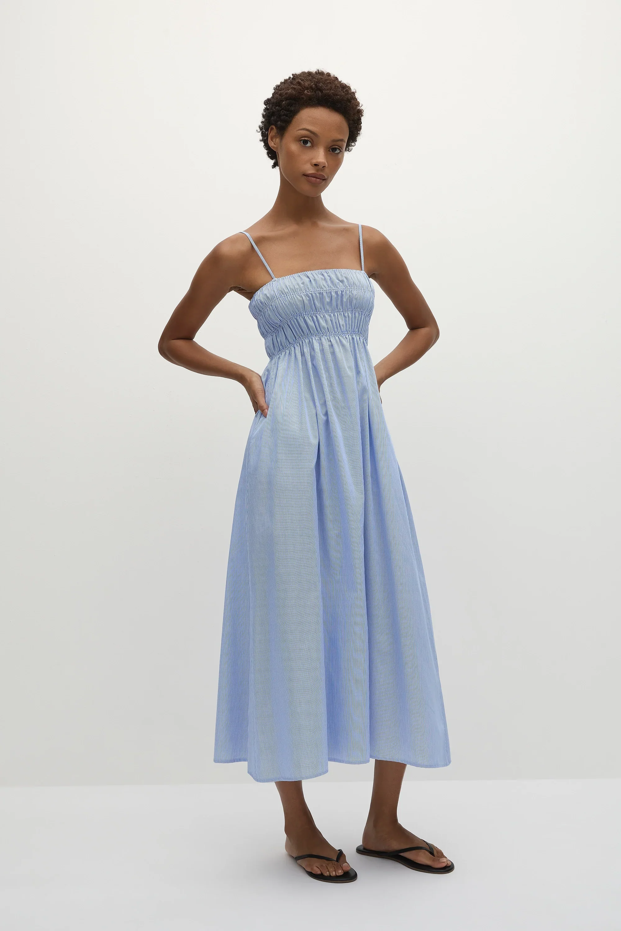 Faithfull - Nica Midi Dress Soft Blue Stripe - Final Sale - Image 3