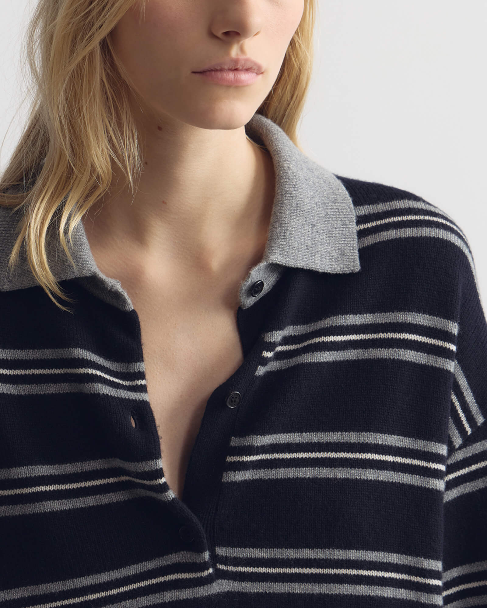 Nili Lotan - GALVEZ STRIPE CASHMERE POLO - Image 3