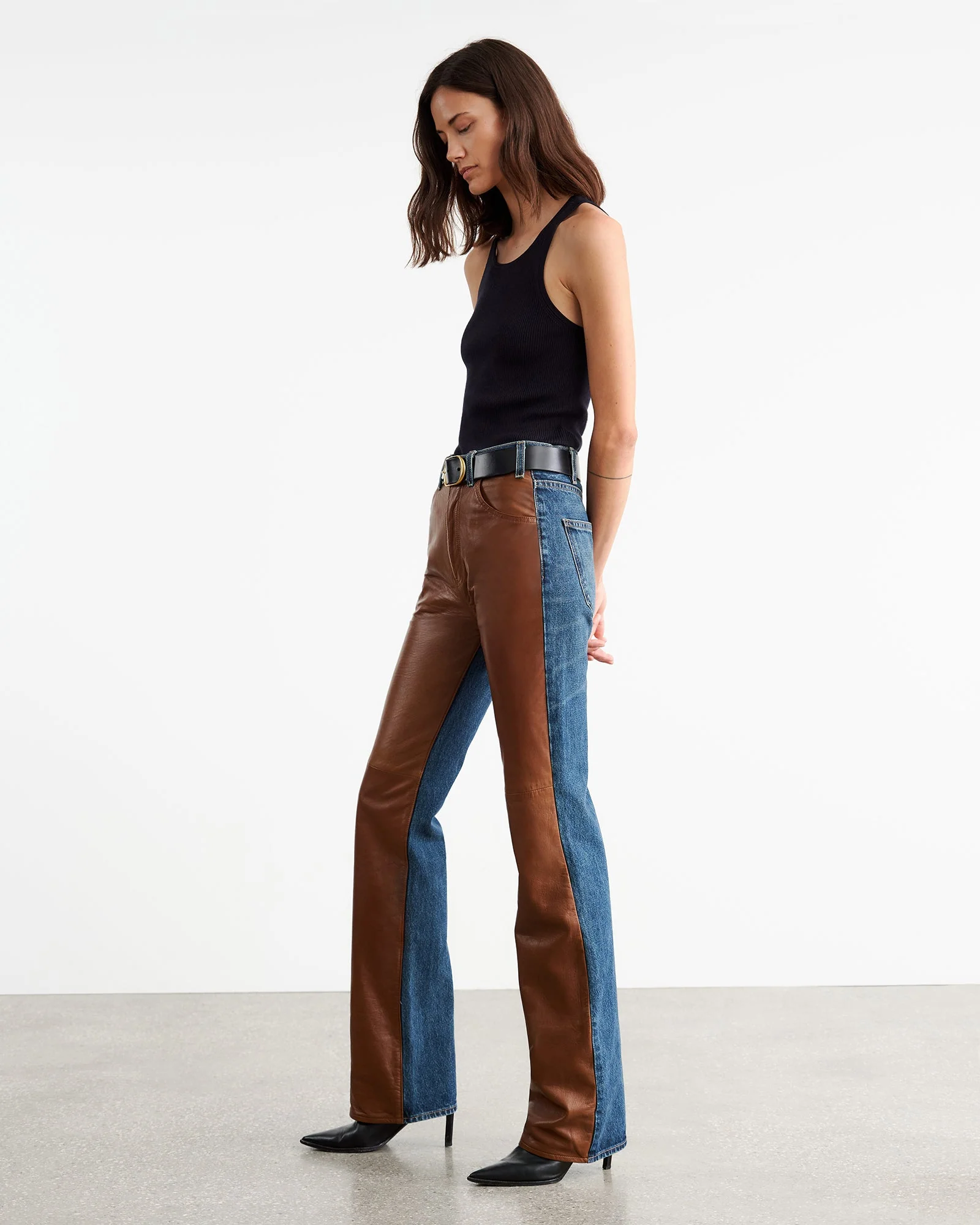 Nili Lotan - JOAN LEATHER COMBO JEAN - Image 5