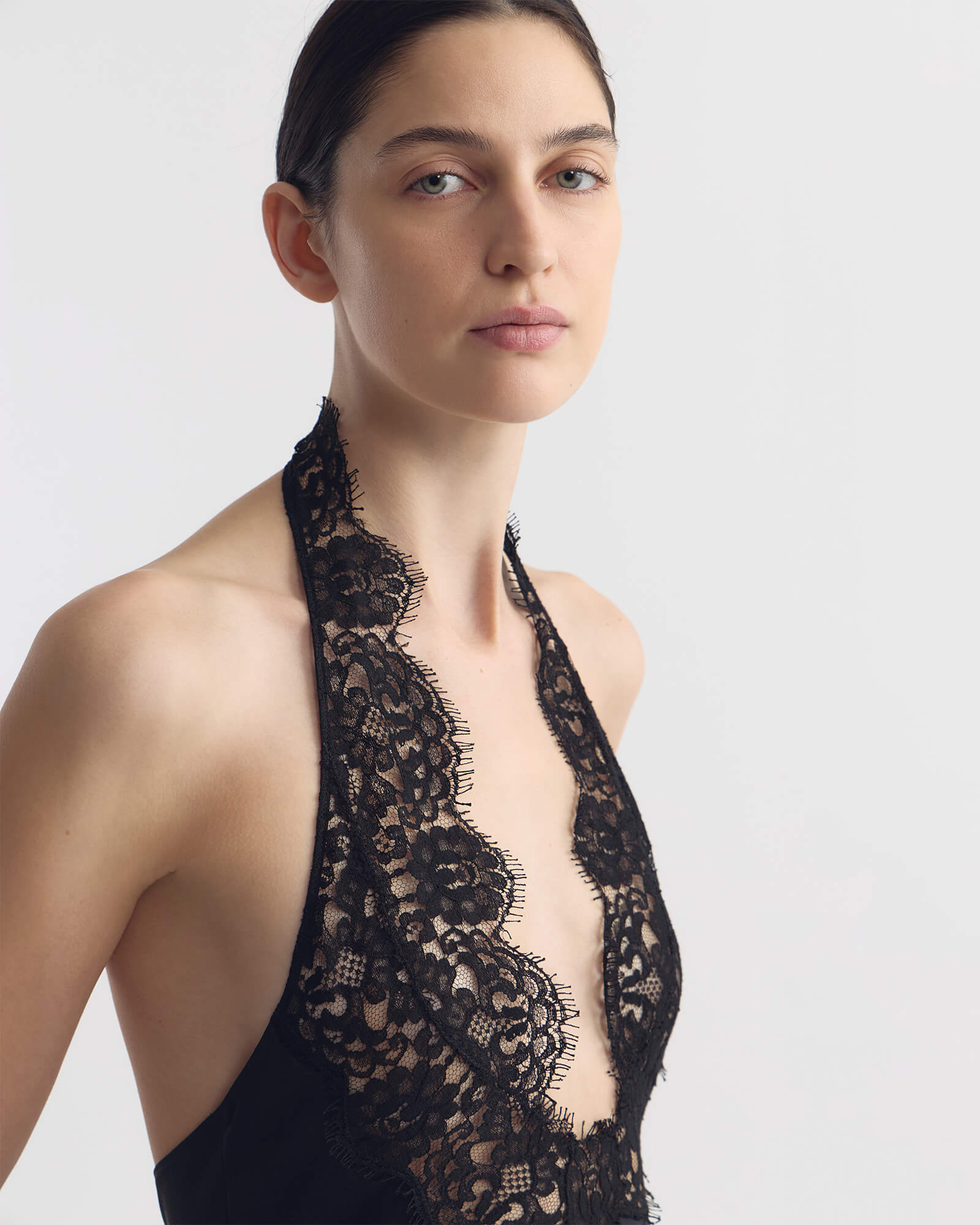 Nili Lotan - TEO LACE HALTERNECK SILK TOP - Image 3