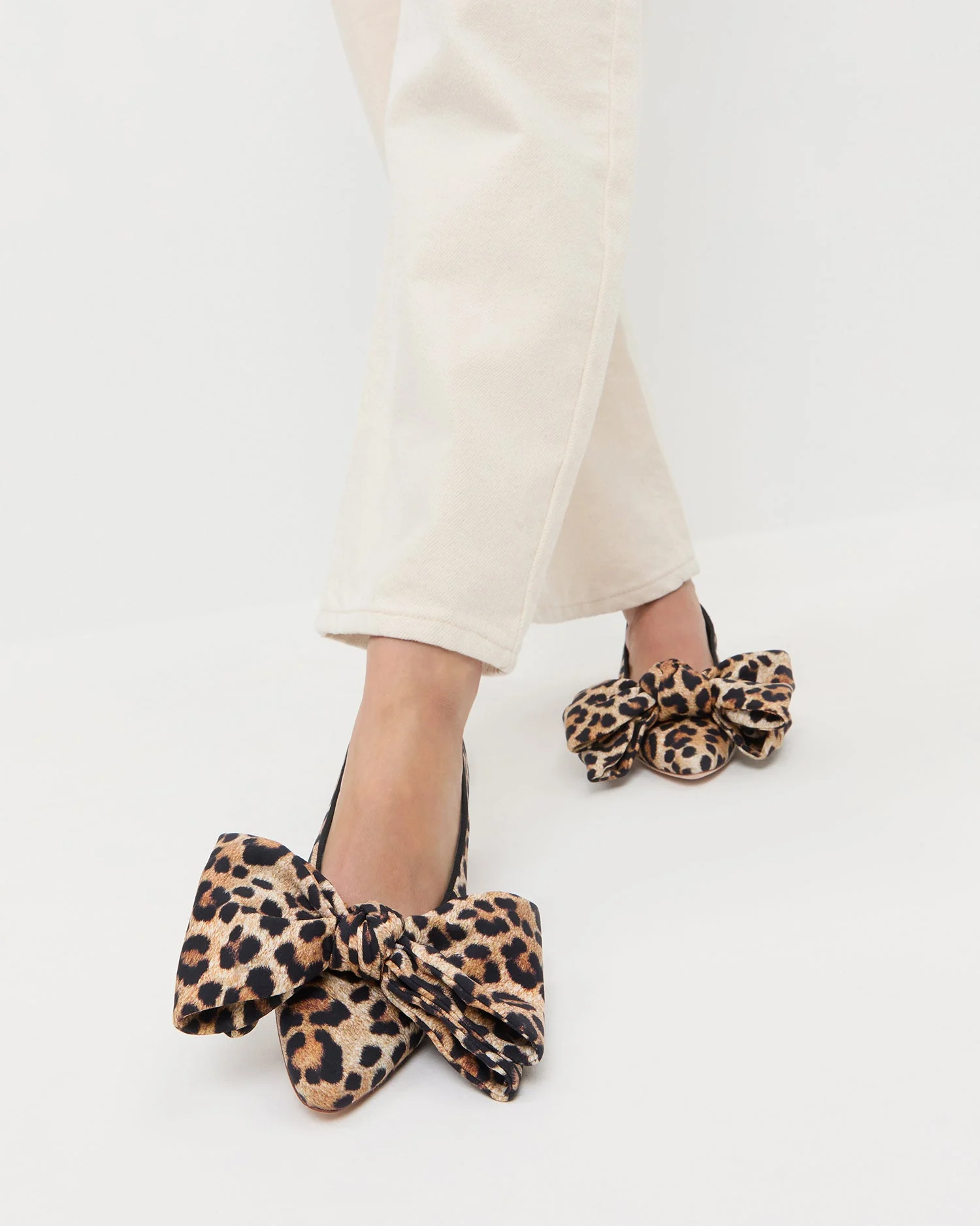 Loeffler Randall - Noa Leopard Jersey Bow Flat - Image 2