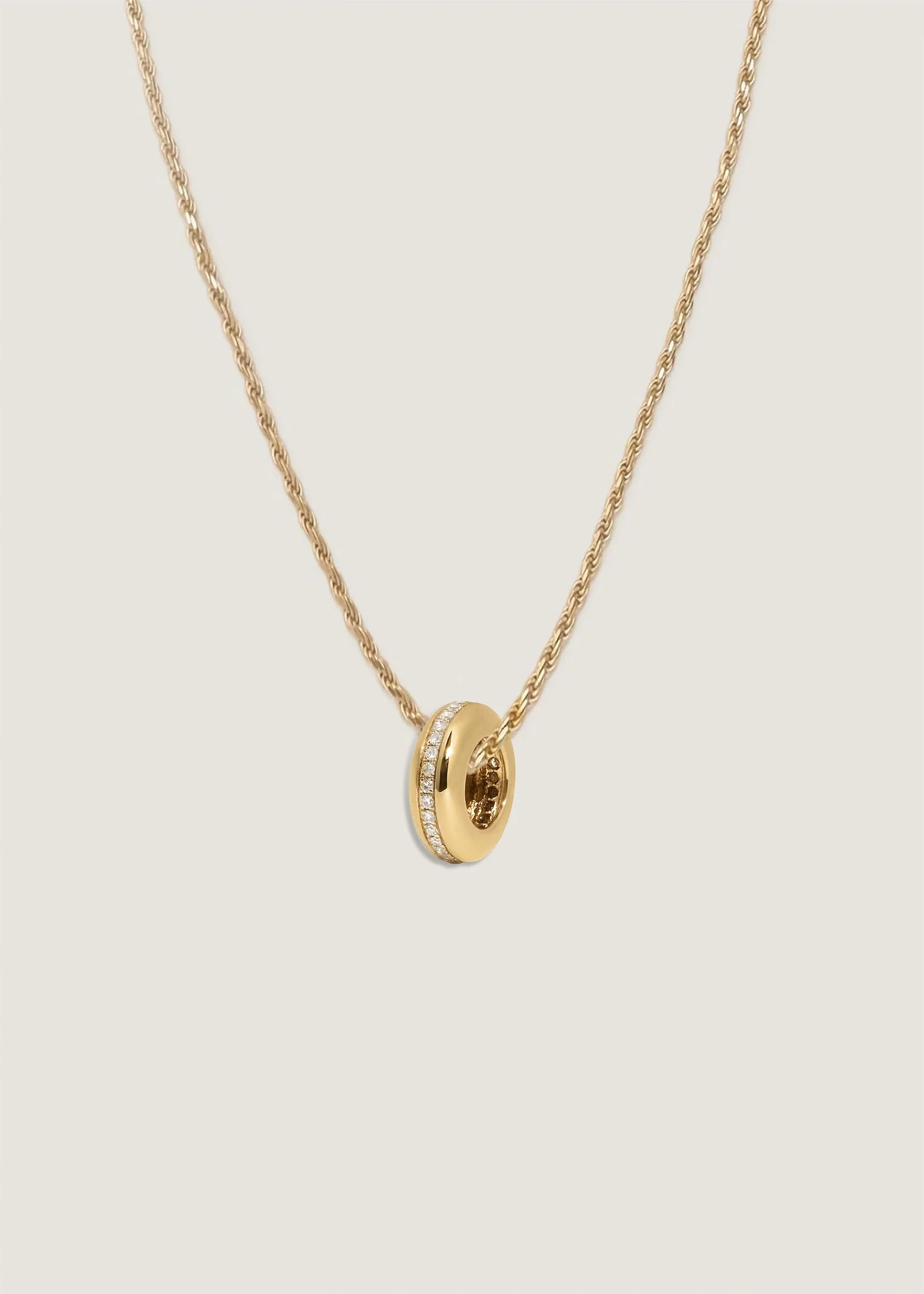 Kinn - Noelle Pavé Dome Birthstone Charm Diamond Necklace - Image 4
