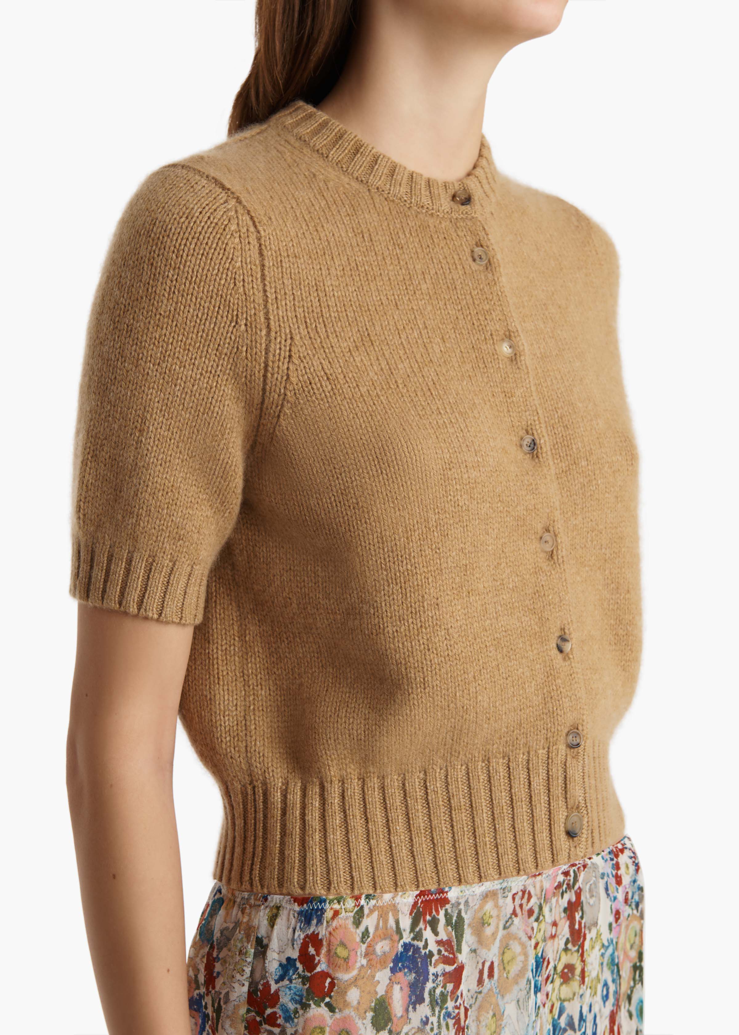 Khaite - Nora Cardigan in Biscotti - Image 13