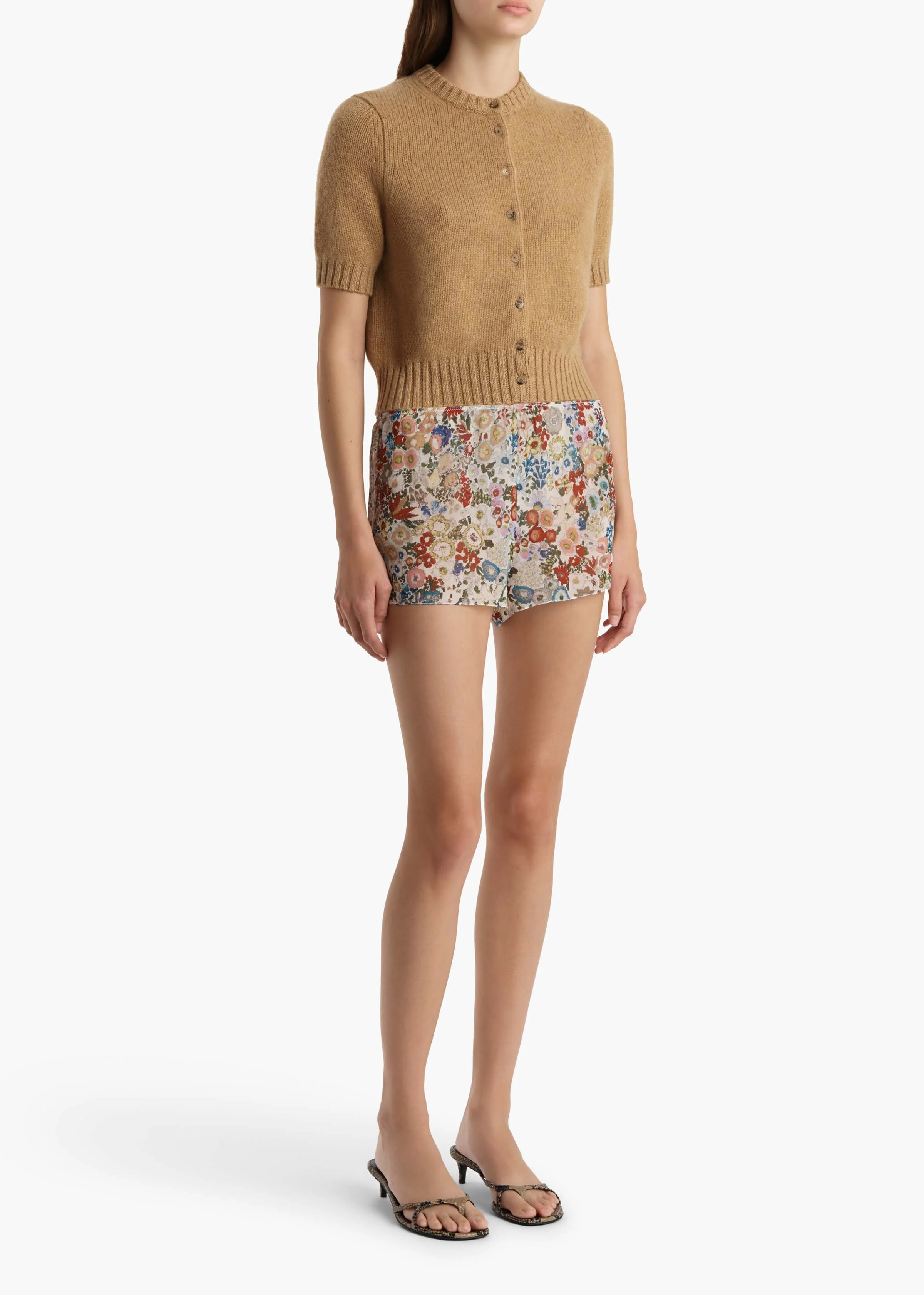 Khaite - Nora Cardigan in Biscotti - Image 8