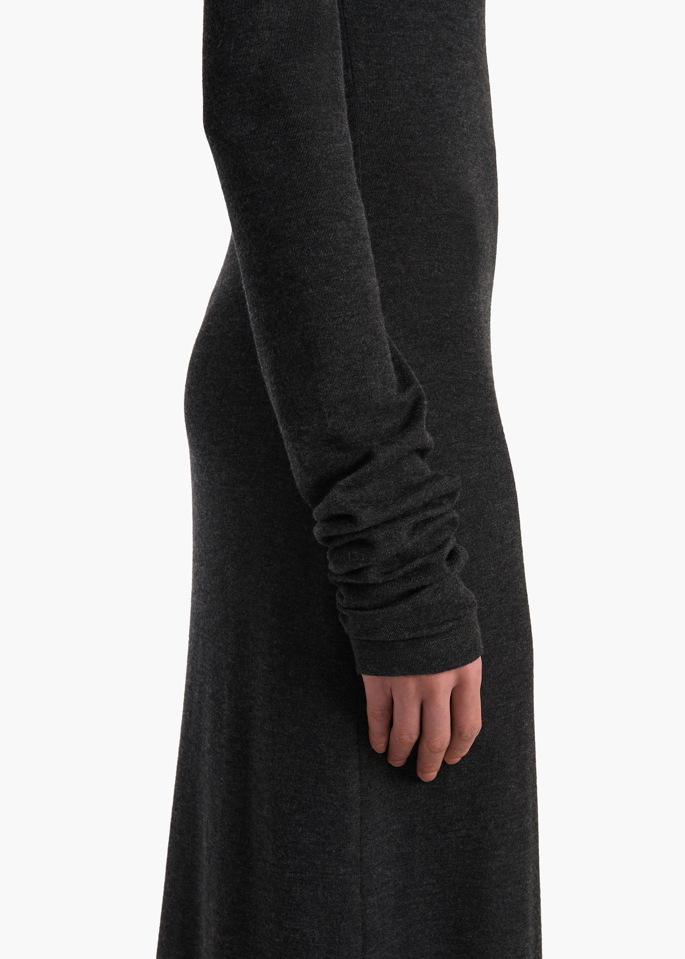 Khaite - Norla Dress in Charcoal Silk Cashmere Jersey - Image 6