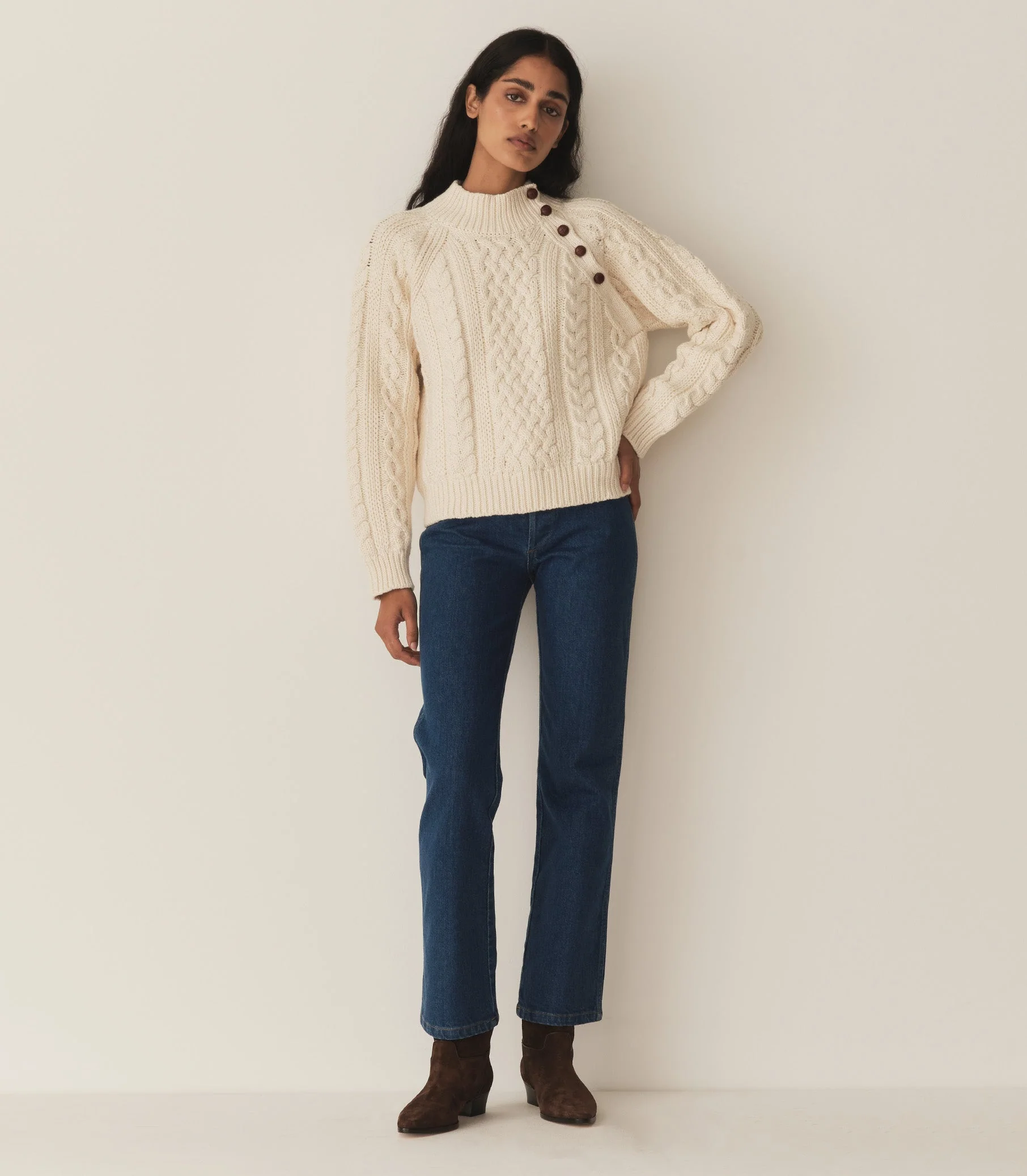 DÔEN - NORWOOD SWEATER -- CREAM - Image 2