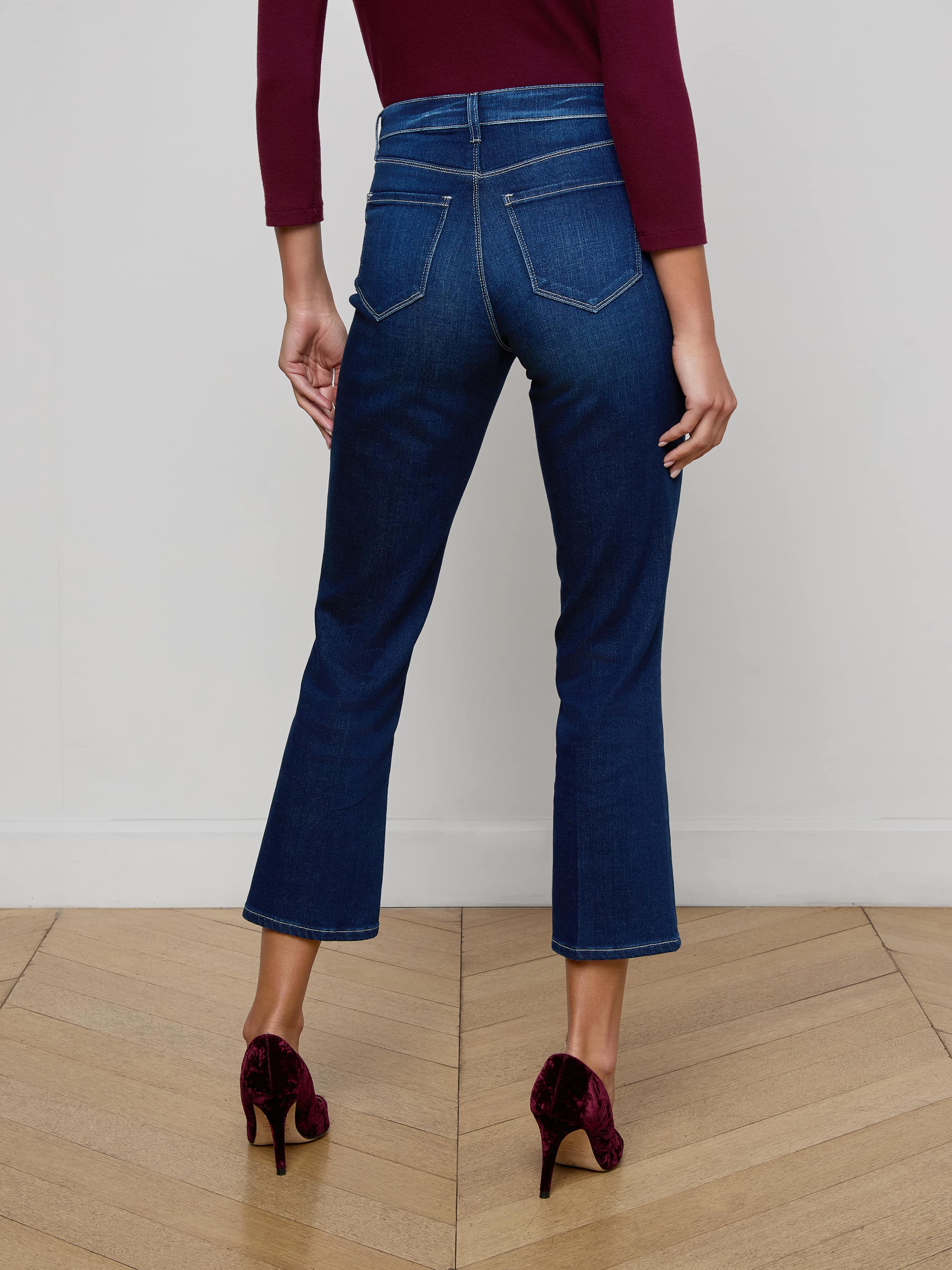 L'AGENCE - Noya Cropped Slim Flare Jean - Image 11