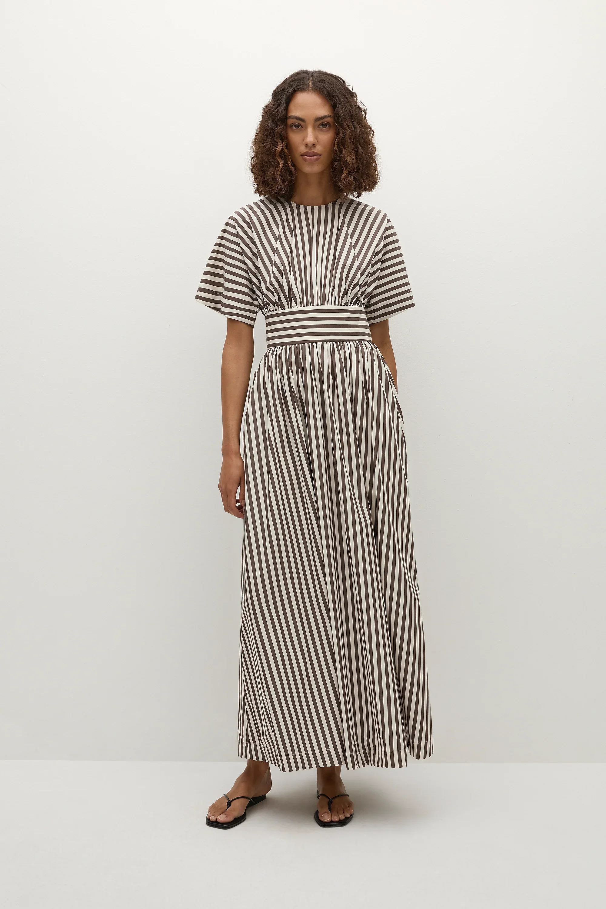 Faithfull - Oda Maxi Dress Norway Stripe Espresso - Final Sale