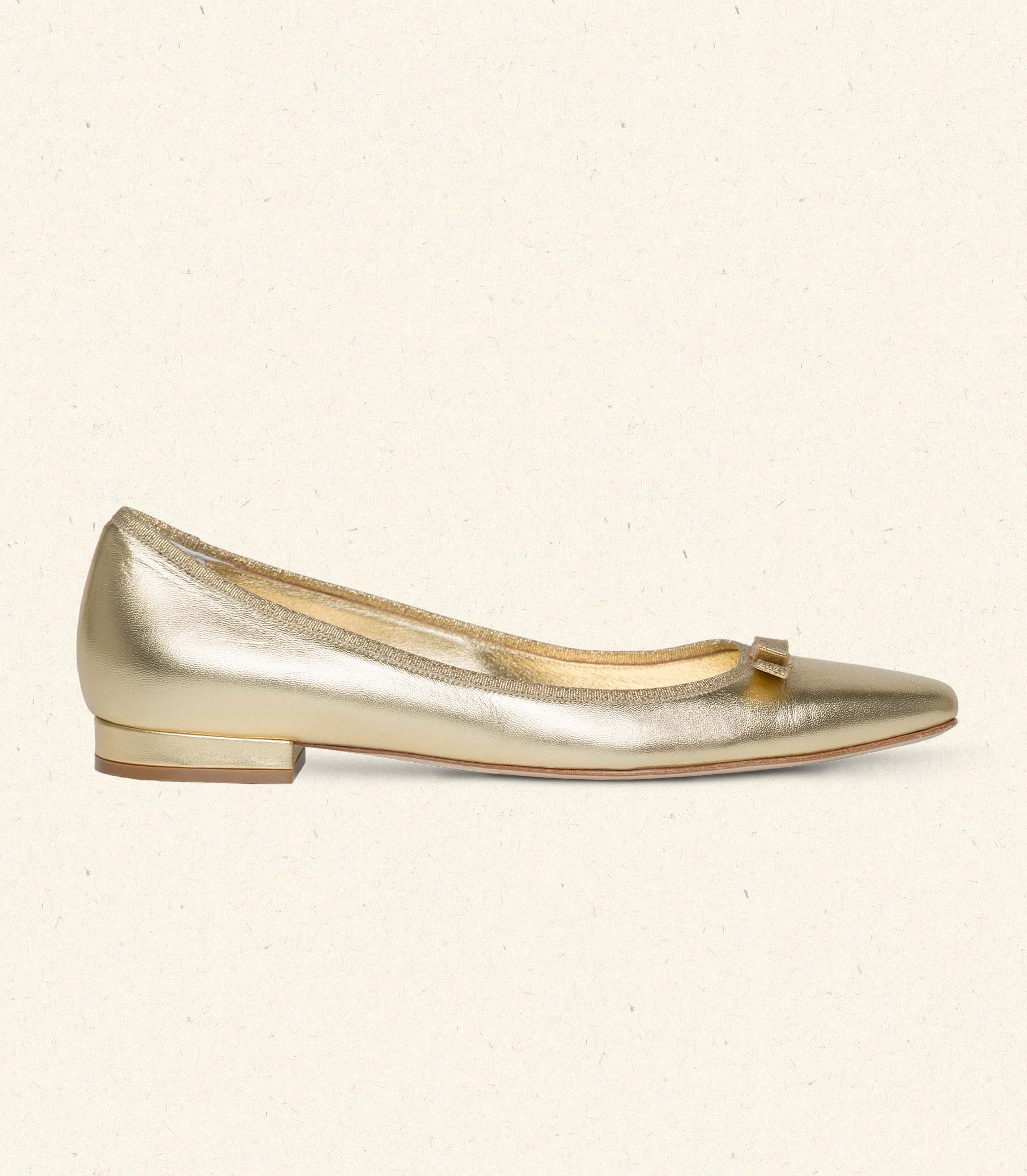 DÔEN - ODETTE BALLET FLAT -- GOLD METALLIC NAPPA - Image 5