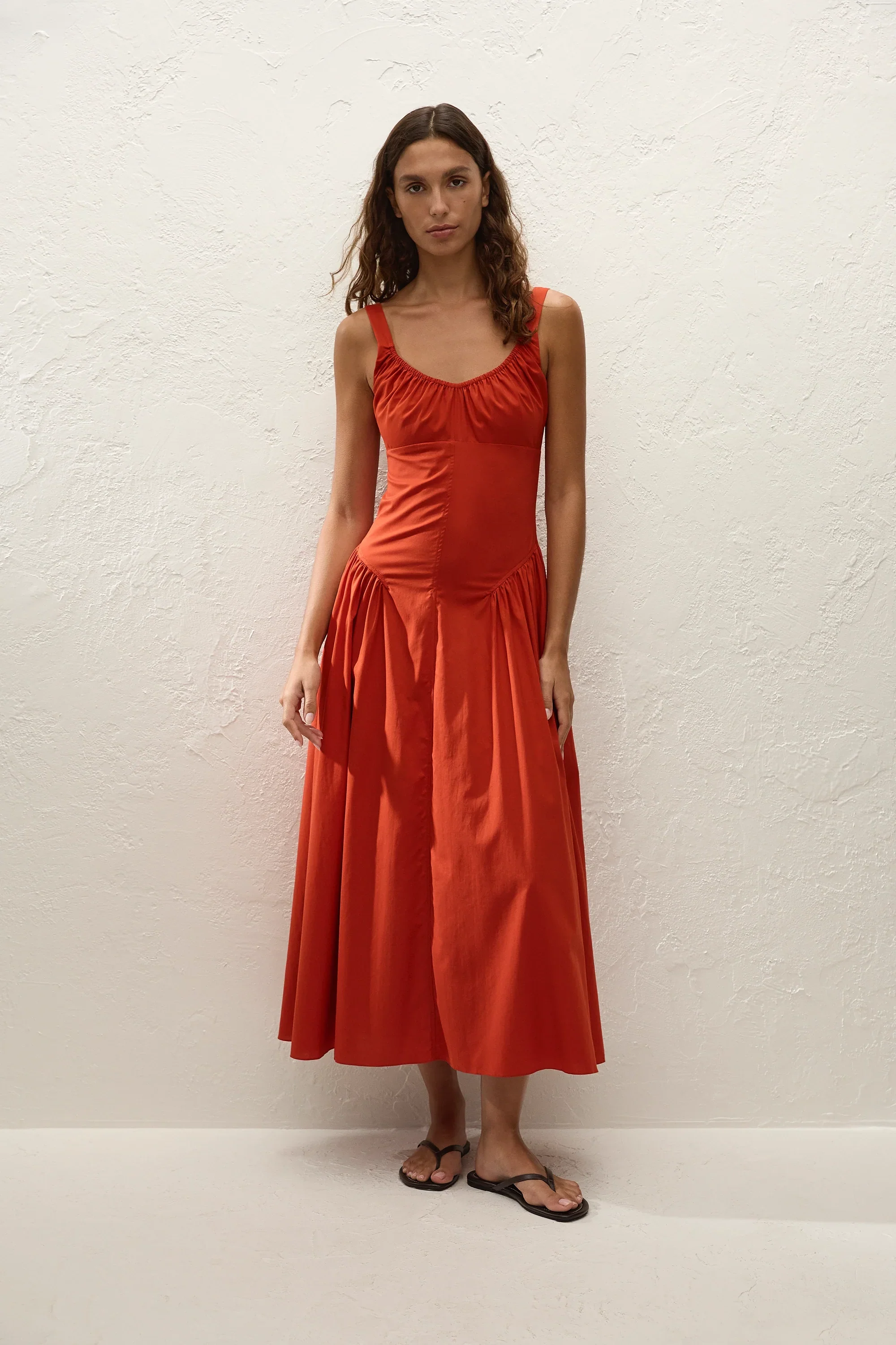 Faithfull - Olas Midi Dress Dusty Tomato