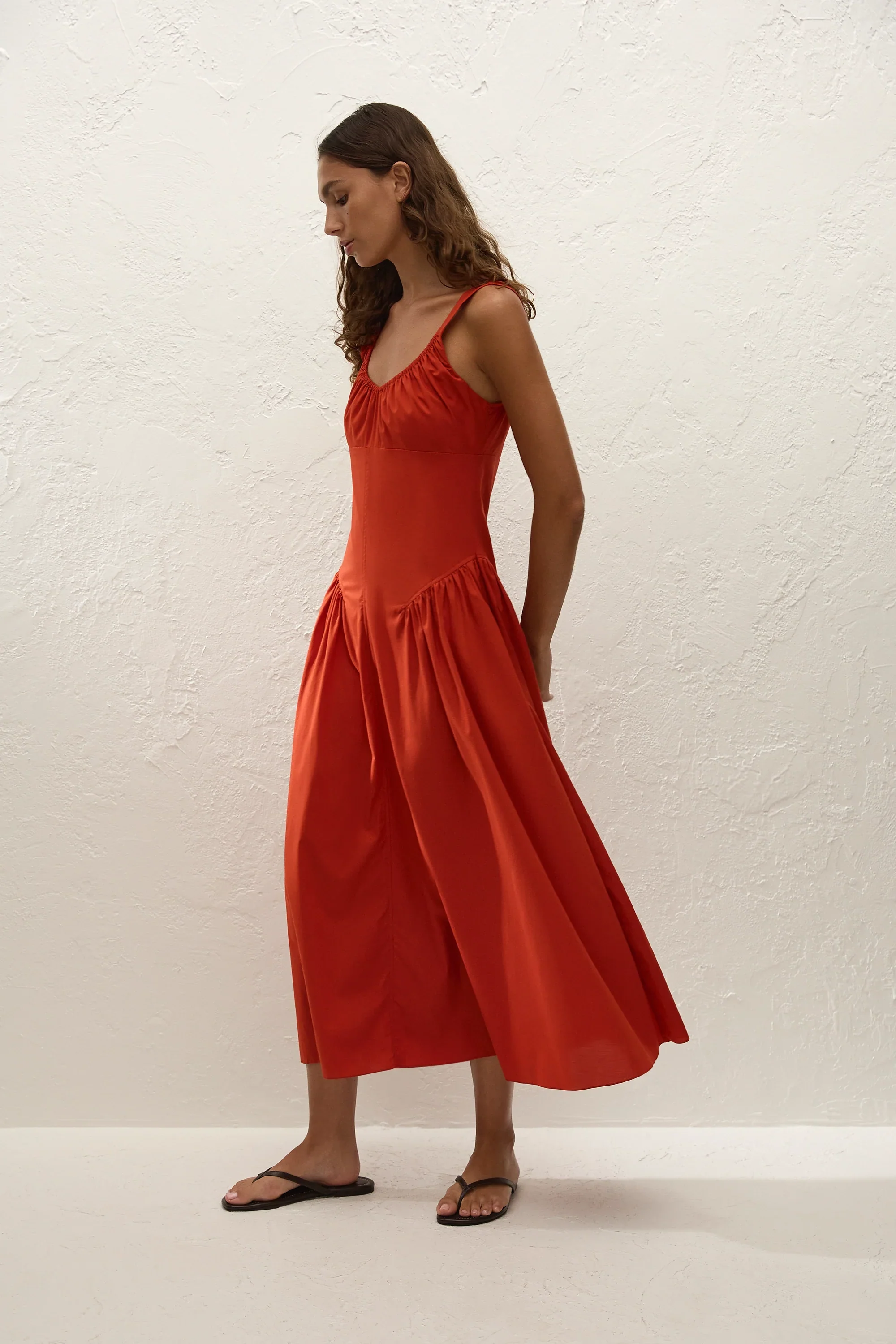 Faithfull - Olas Midi Dress Dusty Tomato - Image 3
