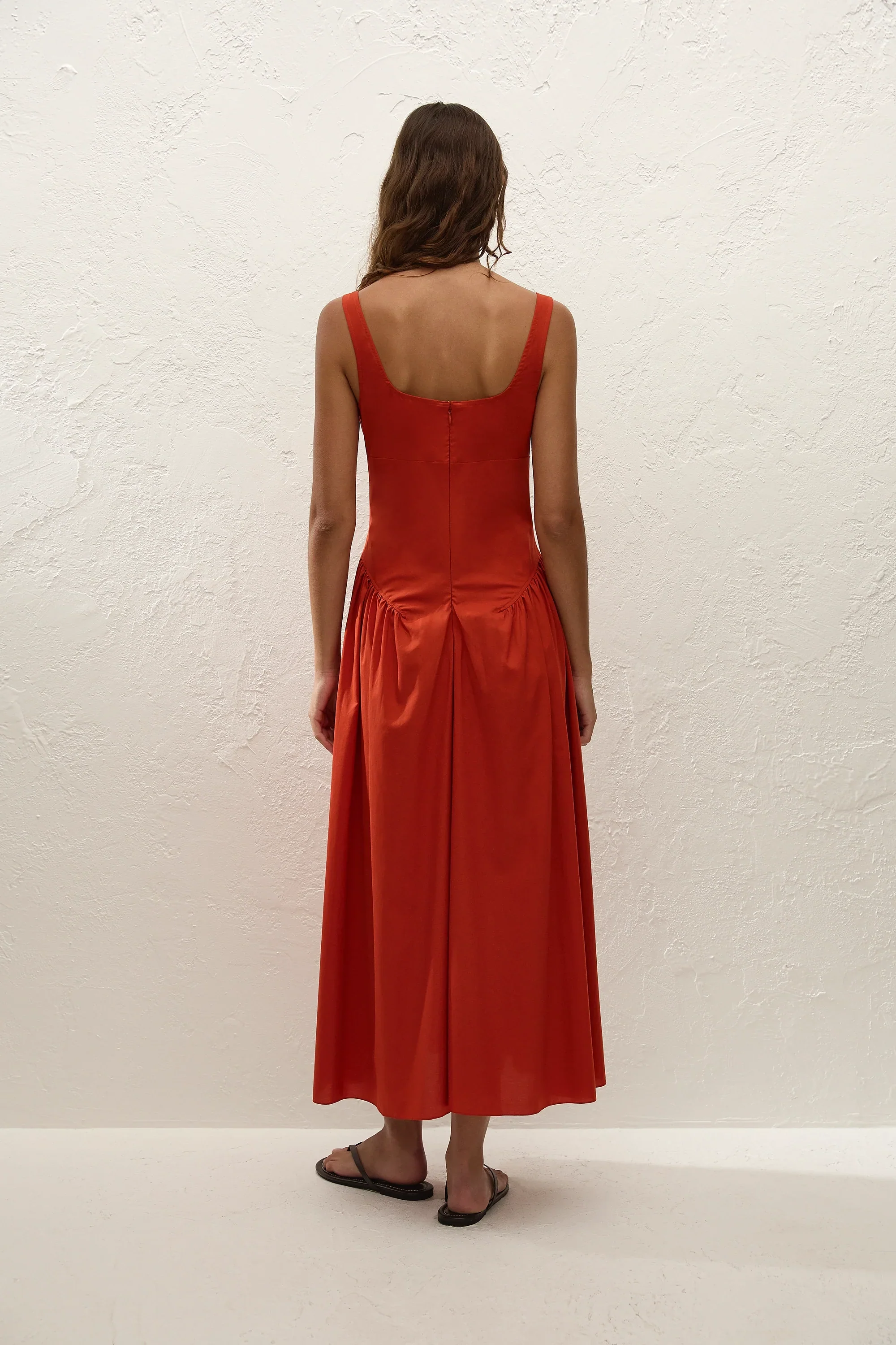 Faithfull - Olas Midi Dress Dusty Tomato - Image 4