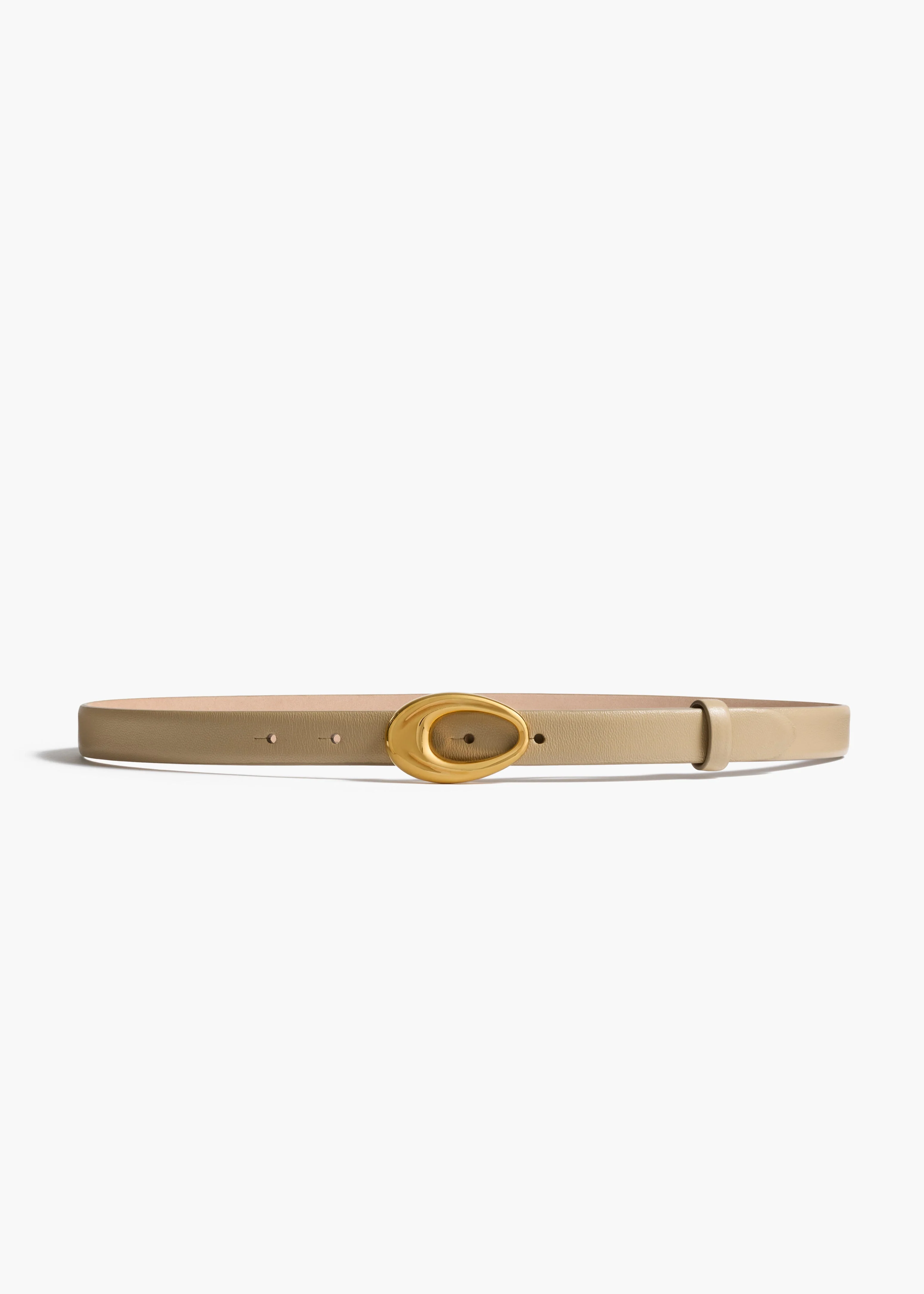 Khaite - Olivia Belt in Beige Leather with Gold - Image 4