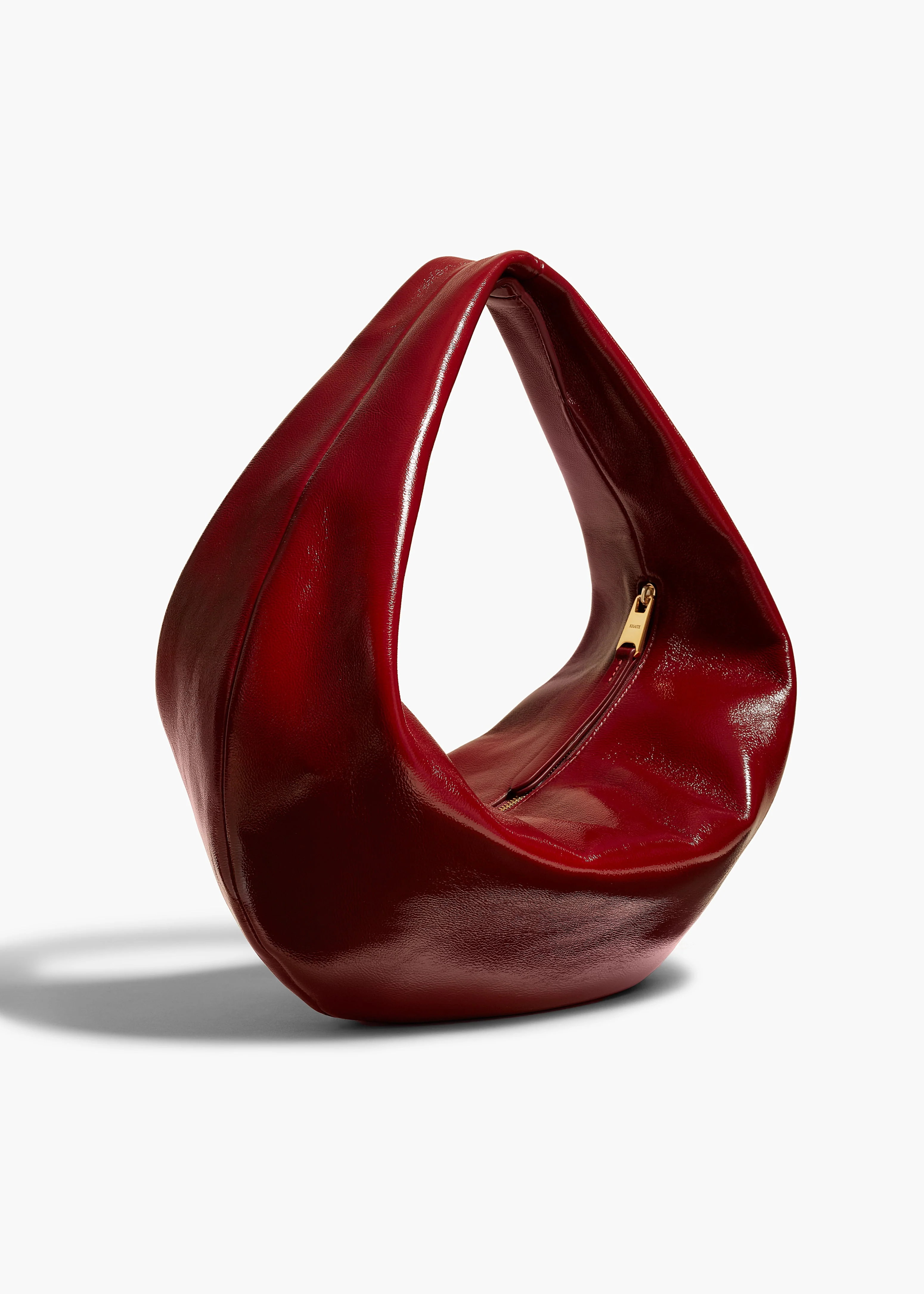 Khaite - Medium Olivia Hobo in Oxblood Crackle Patent Leather - Image 2