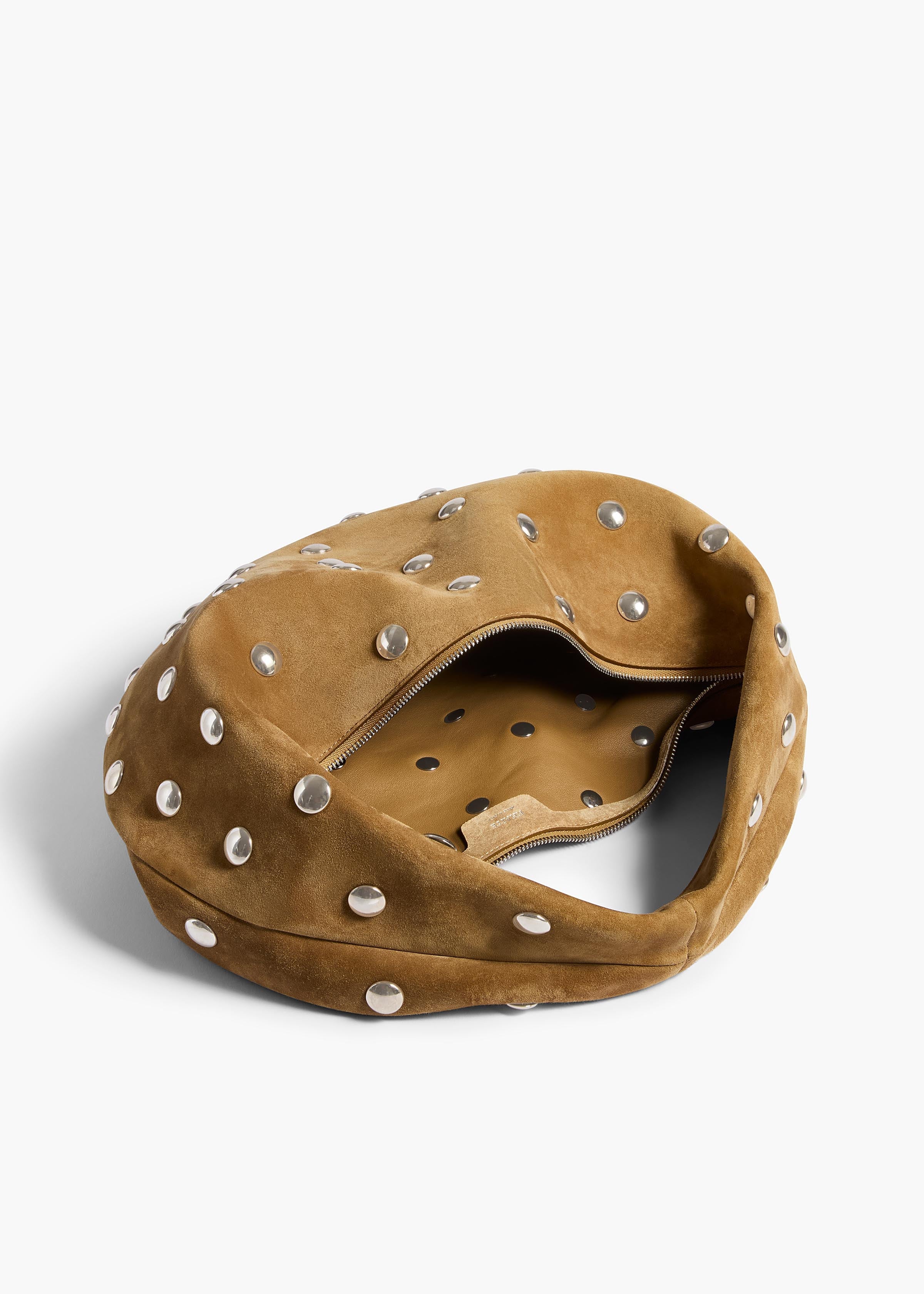 Khaite - Medium Olivia Hobo in Mud Suede with Silver Studs - Image 4