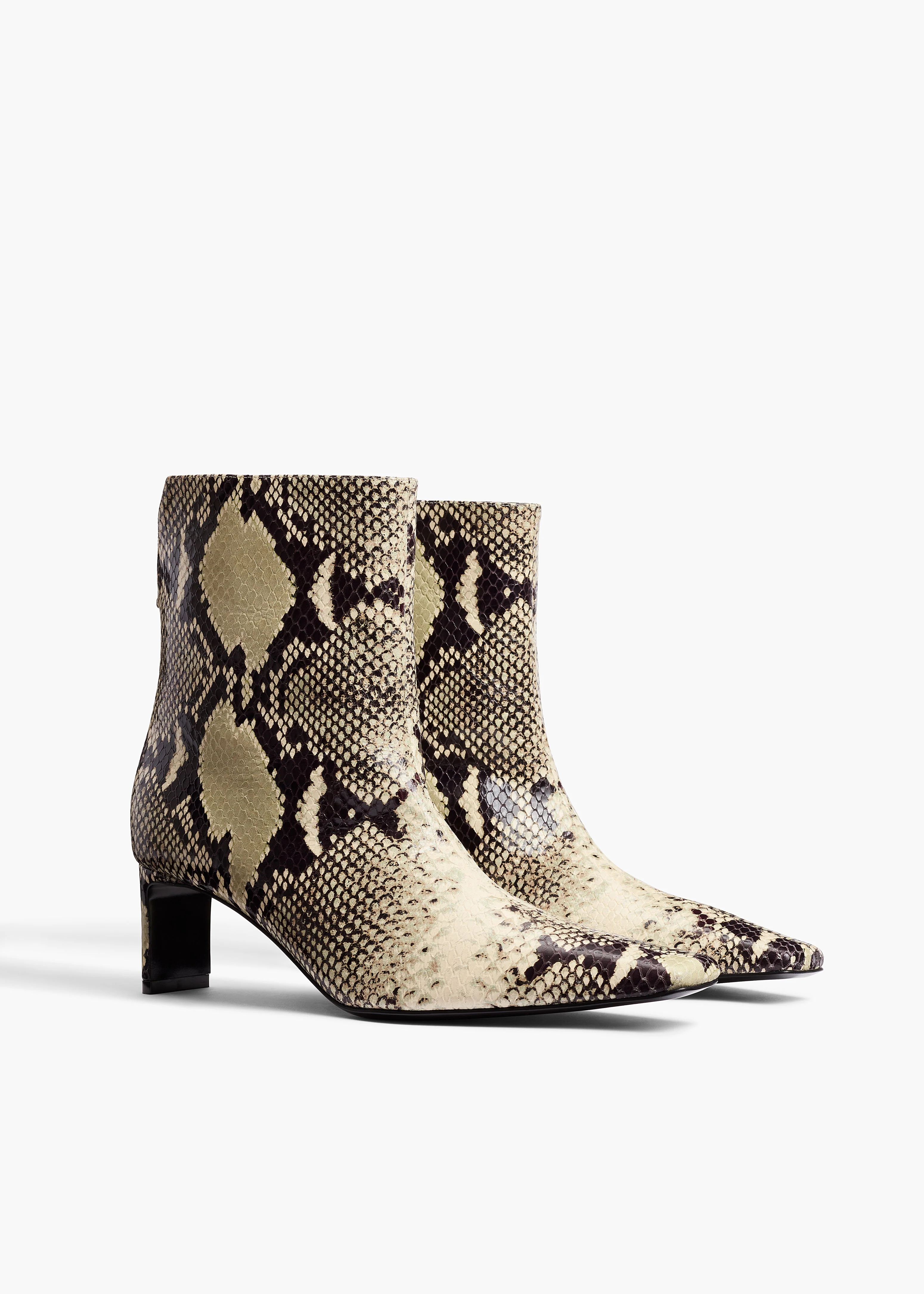 Khaite - Ona Ankle Boot in Natural Python - Embossed Leather - Image 8
