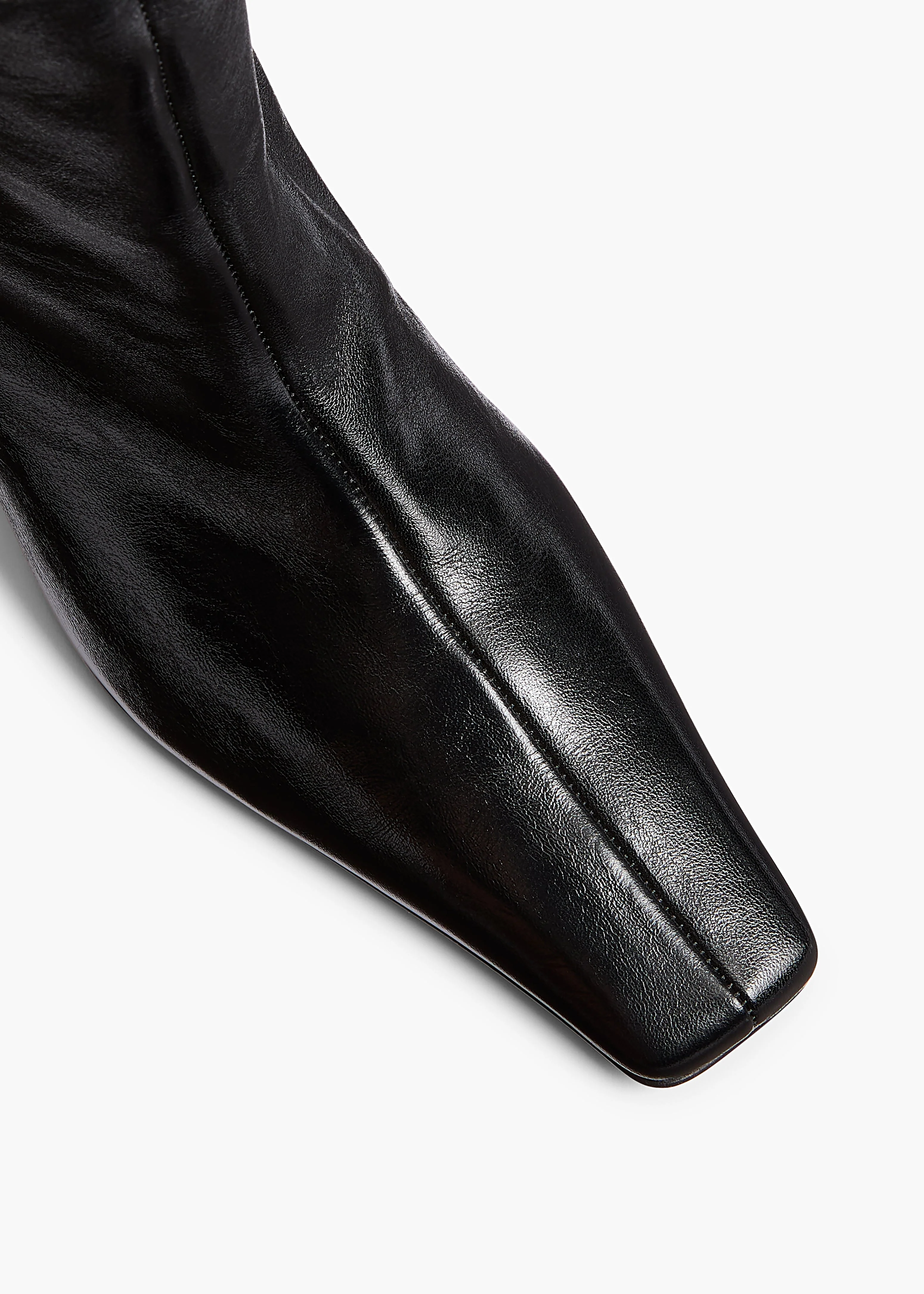 Khaite - Ona Knee - High Boot in Black Glazed Leather - Image 10