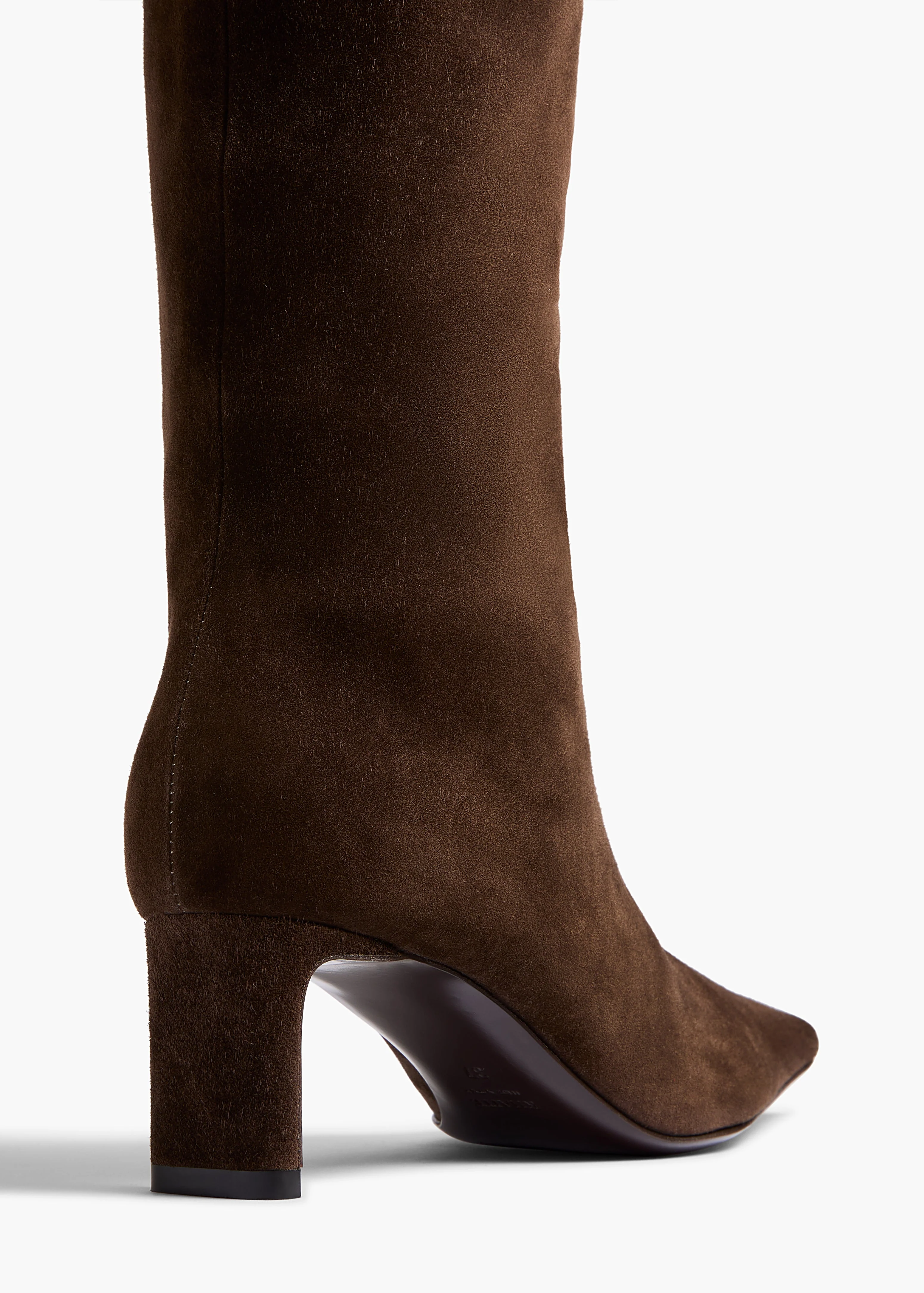 Khaite - Ona Knee - High Boot in Ebano Suede - Image 3