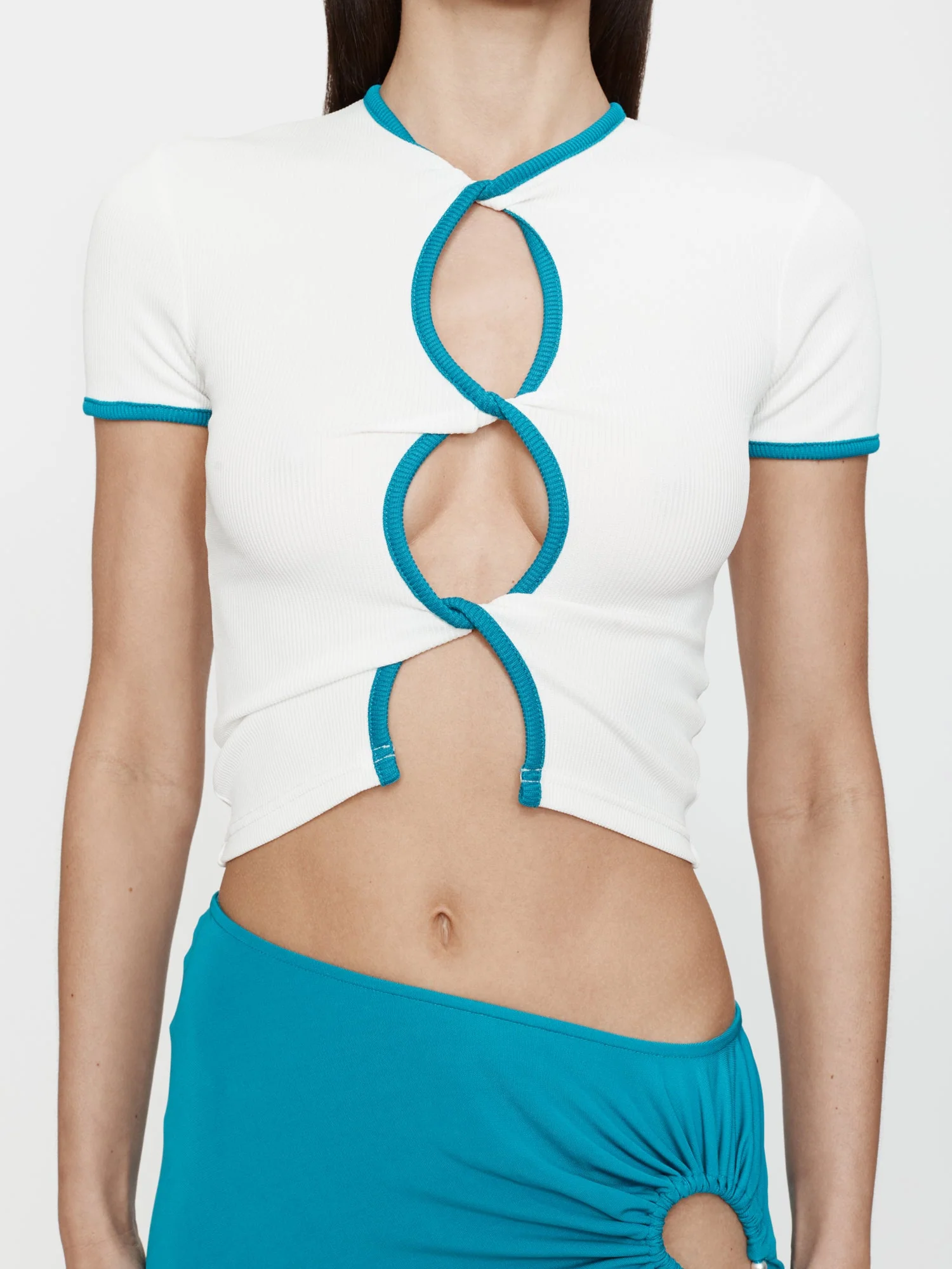 Christopher Esber - Open Twist Contrast Bind Tee - Image 5
