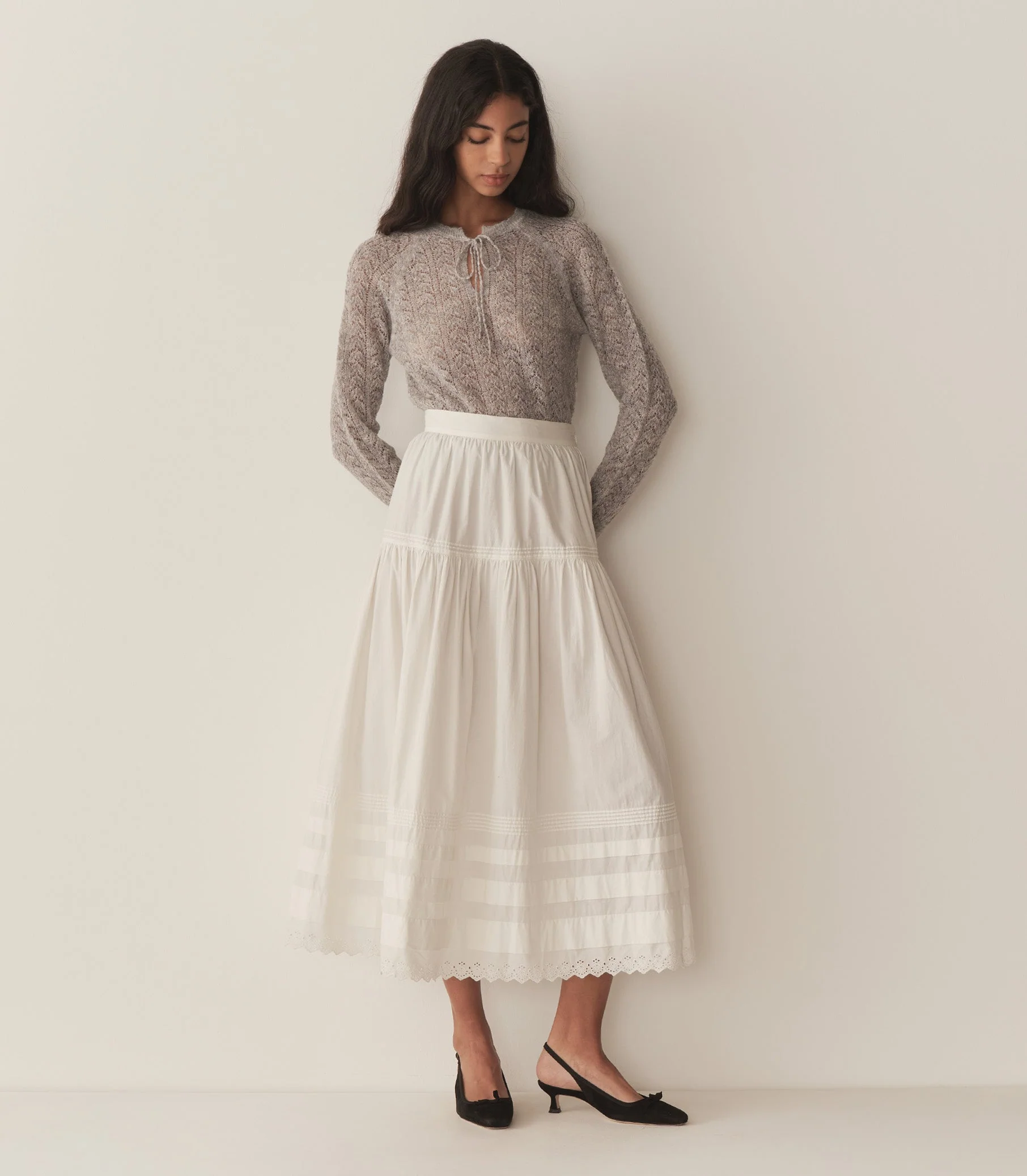 DÔEN - OPHIRA SWEATER -- LIGHT HEATHER GREY - Image 2