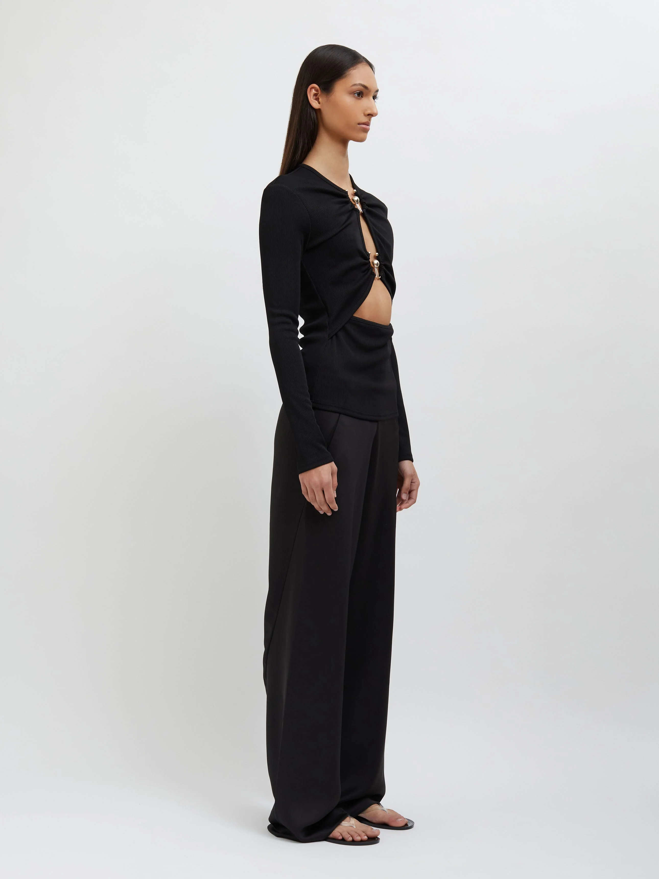Christopher Esber - Orbit Ruched Long Sleeve Top - Image 4