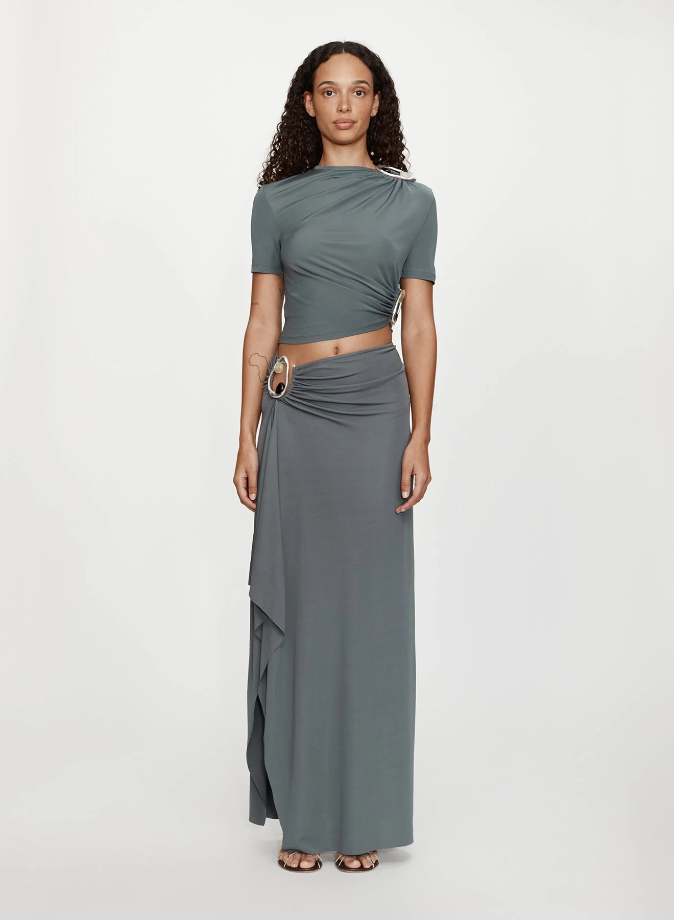 Christopher Esber - Orica Crystal Cascade Jersey Skirt