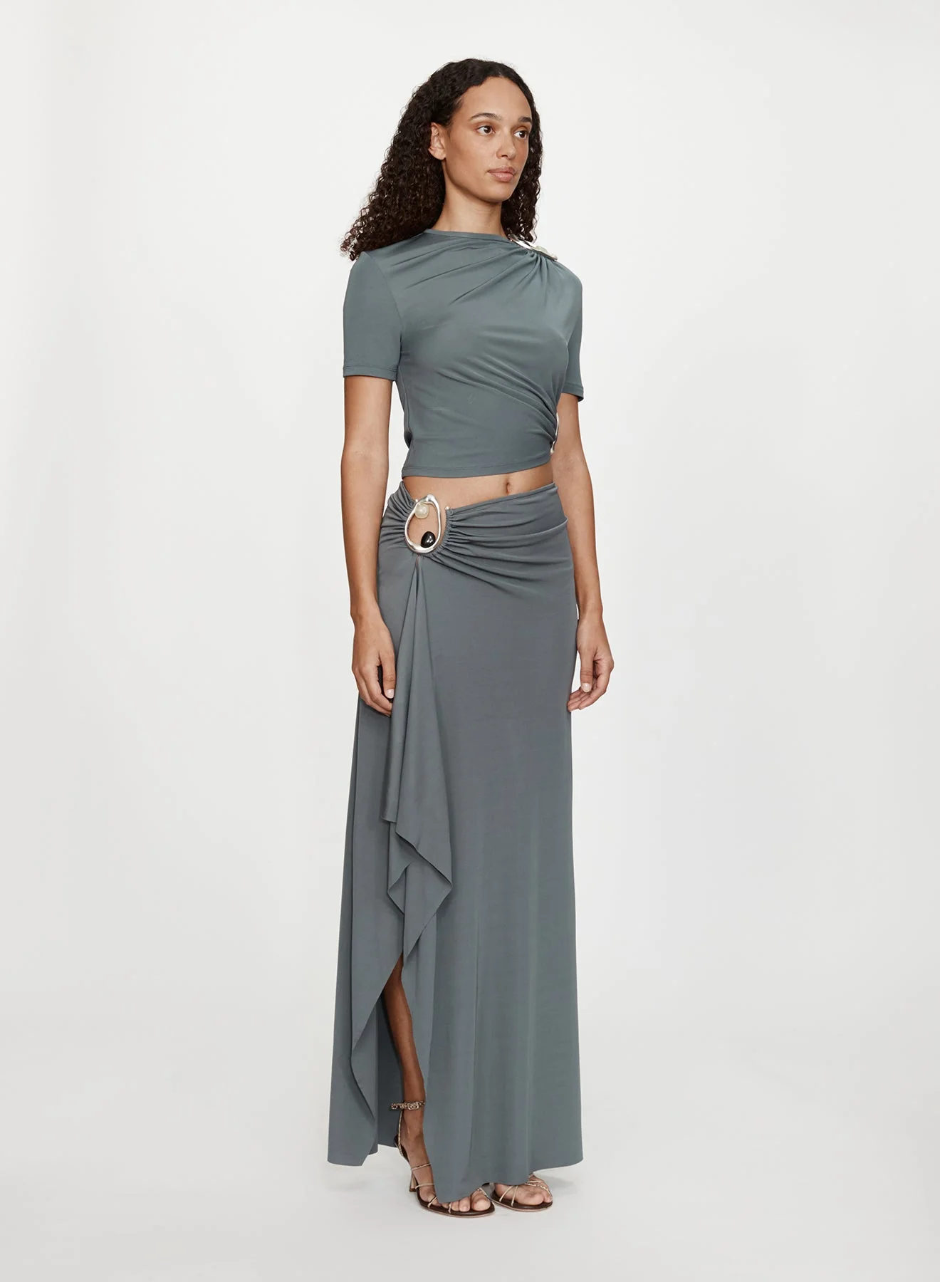 Christopher Esber - Orica Crystal Cascade Jersey Skirt - Image 2