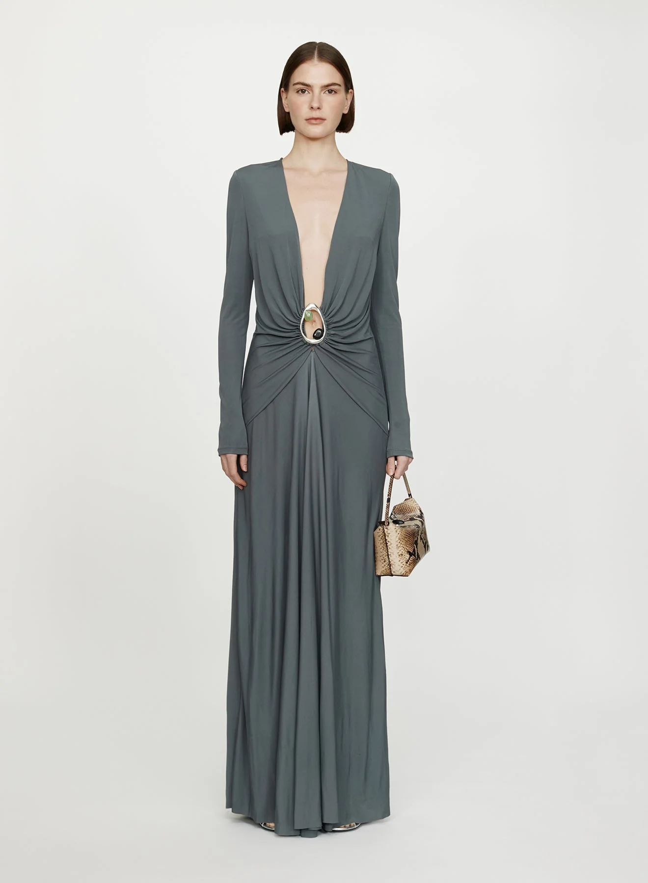 Christopher Esber - Orica Crystal Ruched Long Sleeve Dress